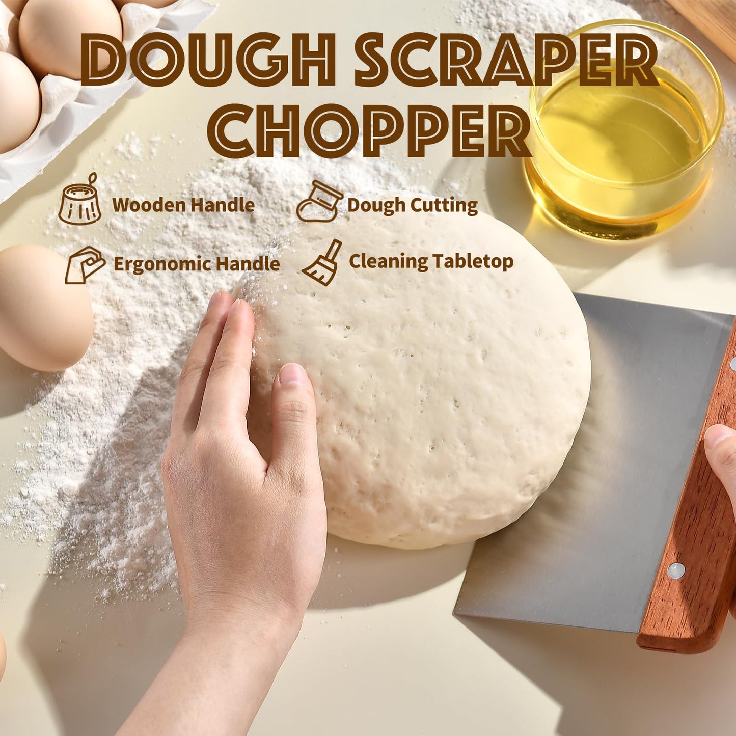 HAOCHUYI 9-Inch Round Bread Proofing Basket, Complete Sourdough Starter Kit, Essential Bread Making Tools, Perfect for Sourdough Baking, HAOCHUYI Gift Set