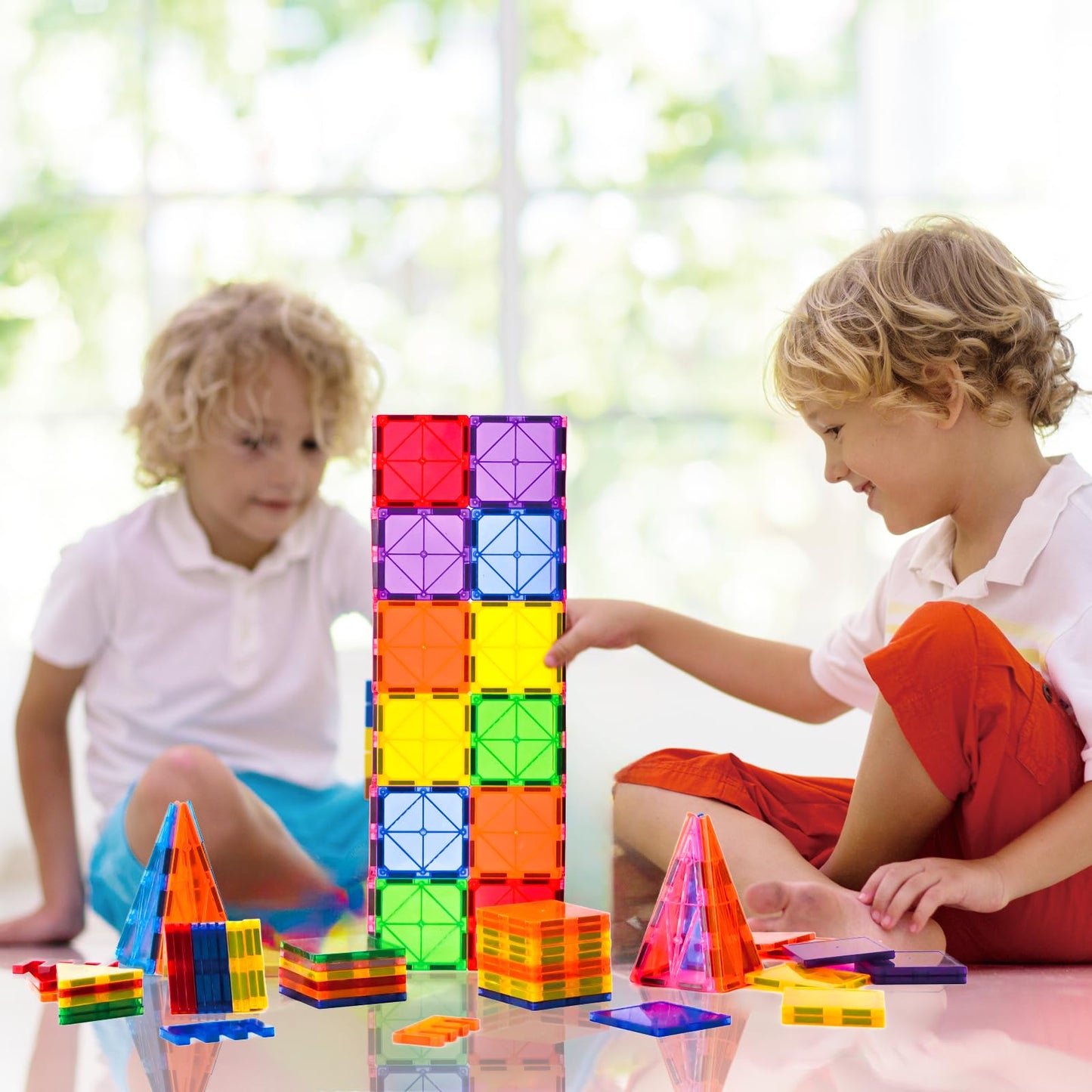 FNJO Magnetic Building Blocks Set for Kids