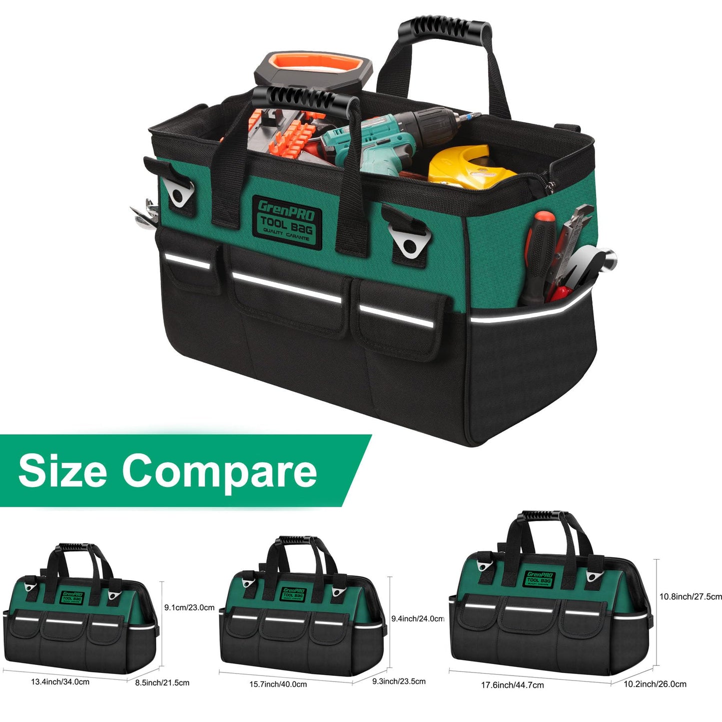 GRENPRO 14-Inch Heavy Duty Tool Bag Organizer