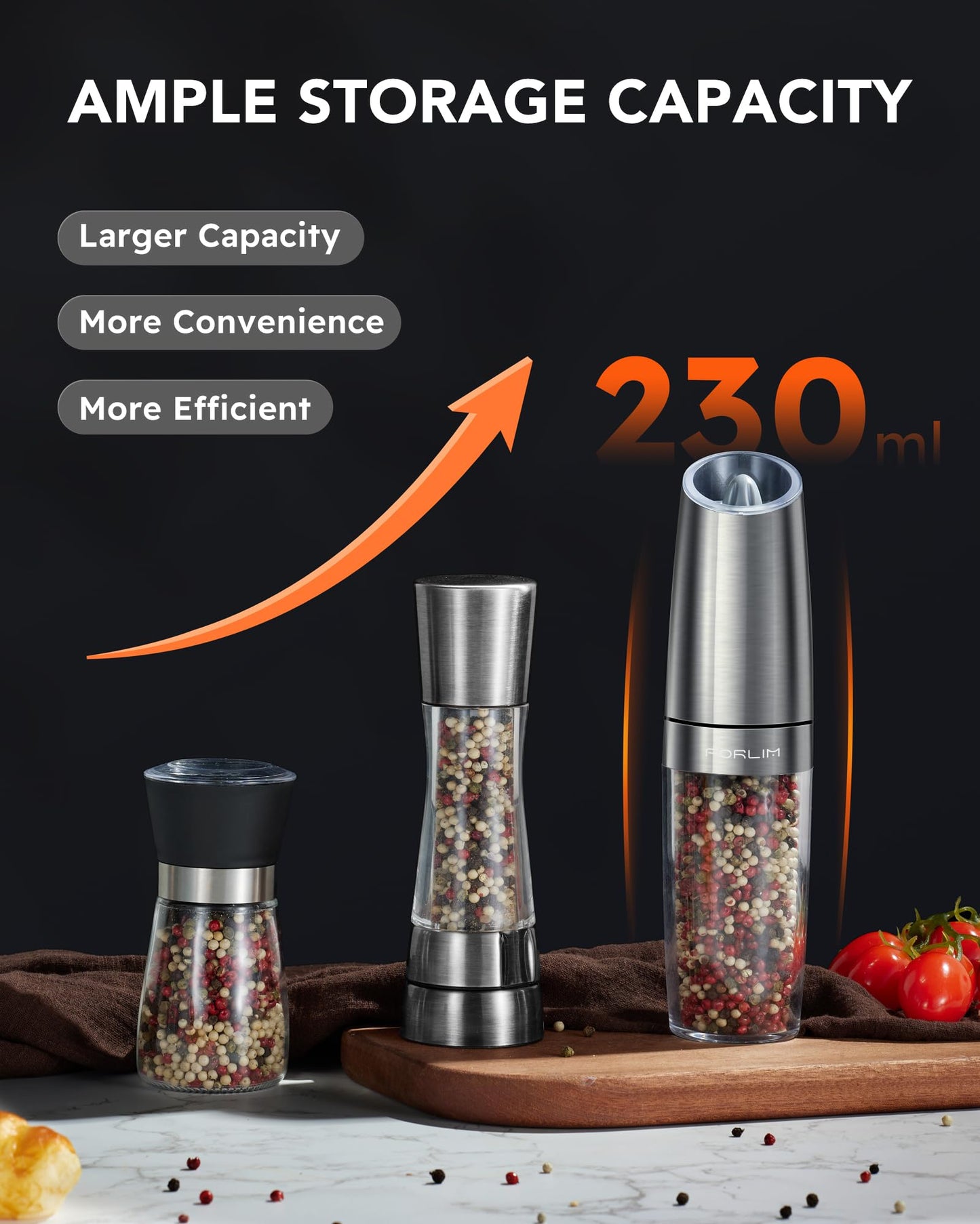 FORLIM Automatic Salt and Pepper Grinder Set