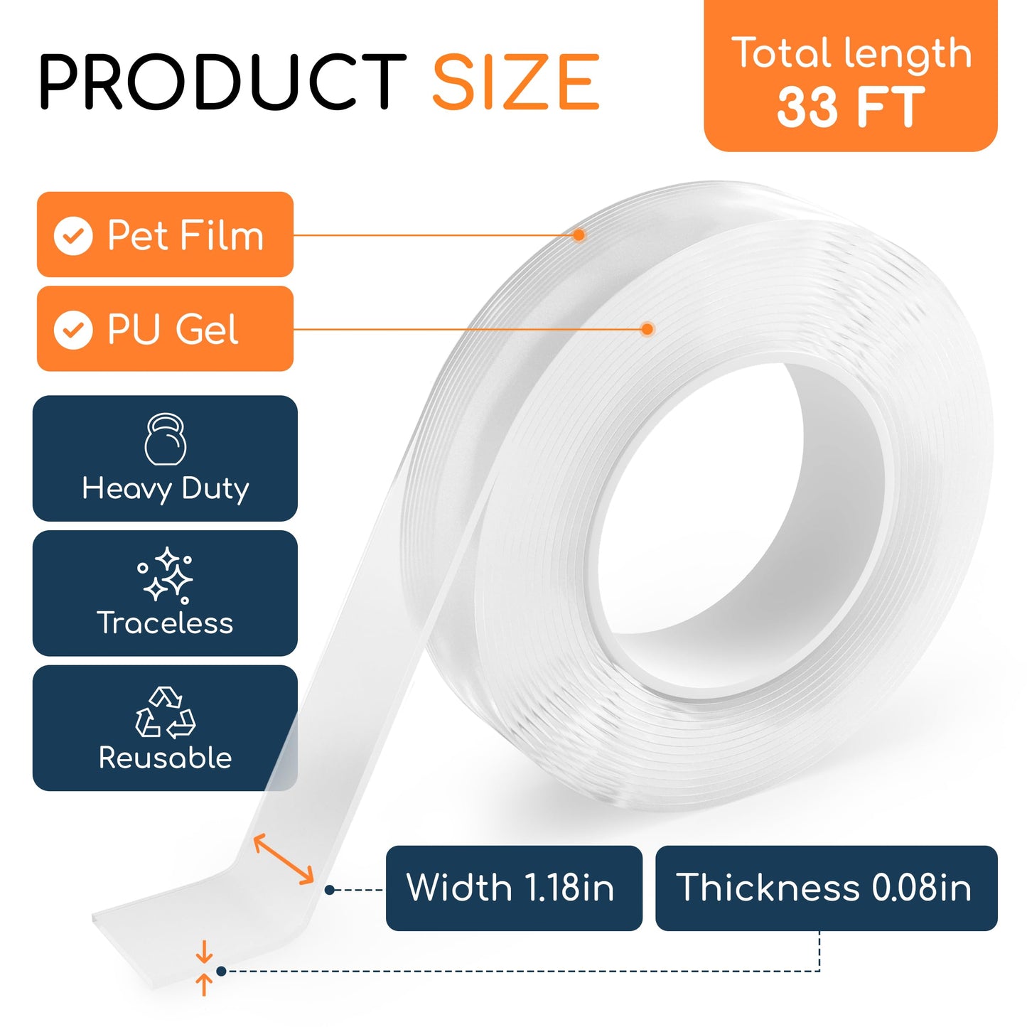 Heavy Duty Double Sided Tape 33FT GLUIT