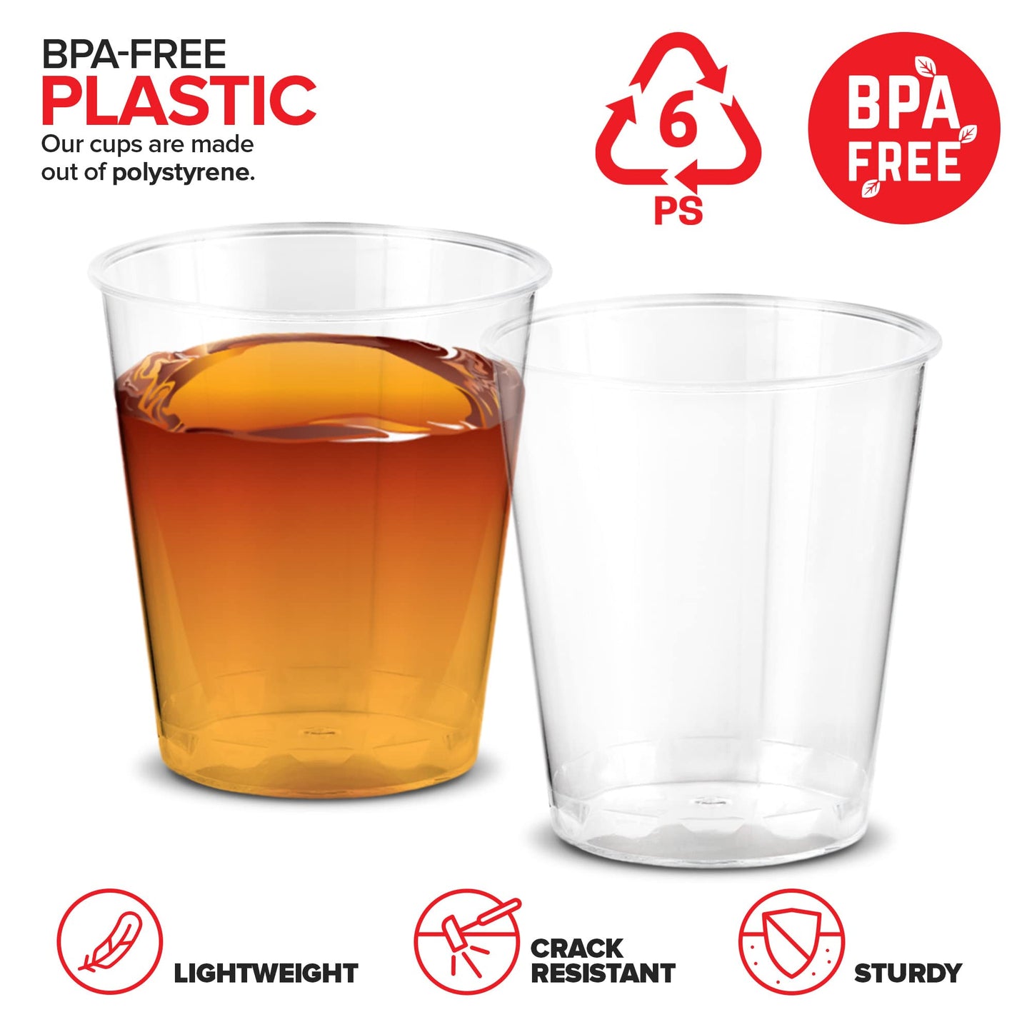 Clear 1.5 Oz Plastic Shot Glasses - 1000 Count