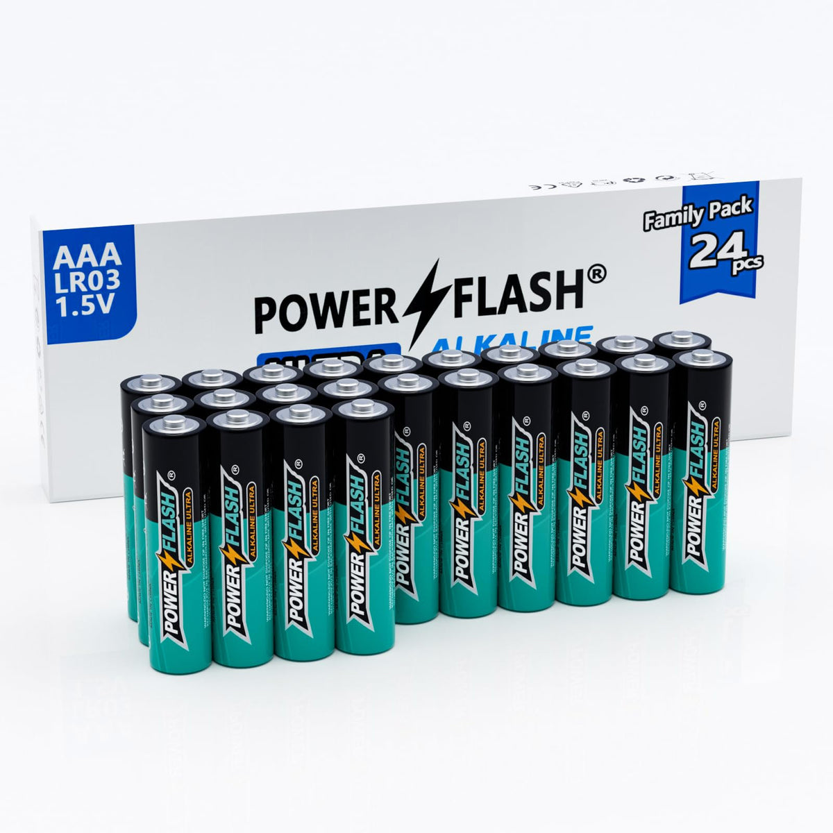 24 Pack AAA Alkaline Batteries Long-Lasting Leakproof