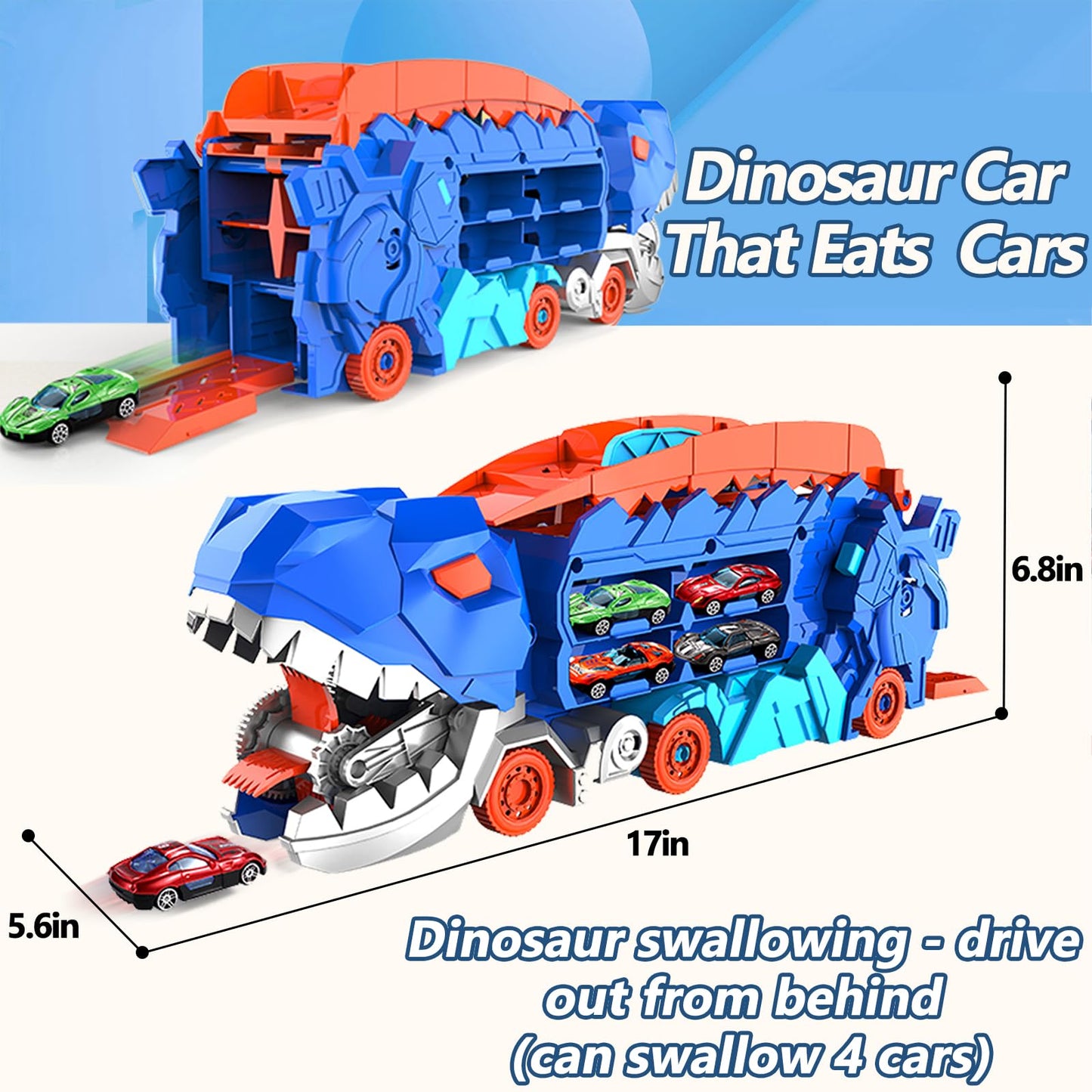 Dinosaur Race Track Transporter Toy for Kids