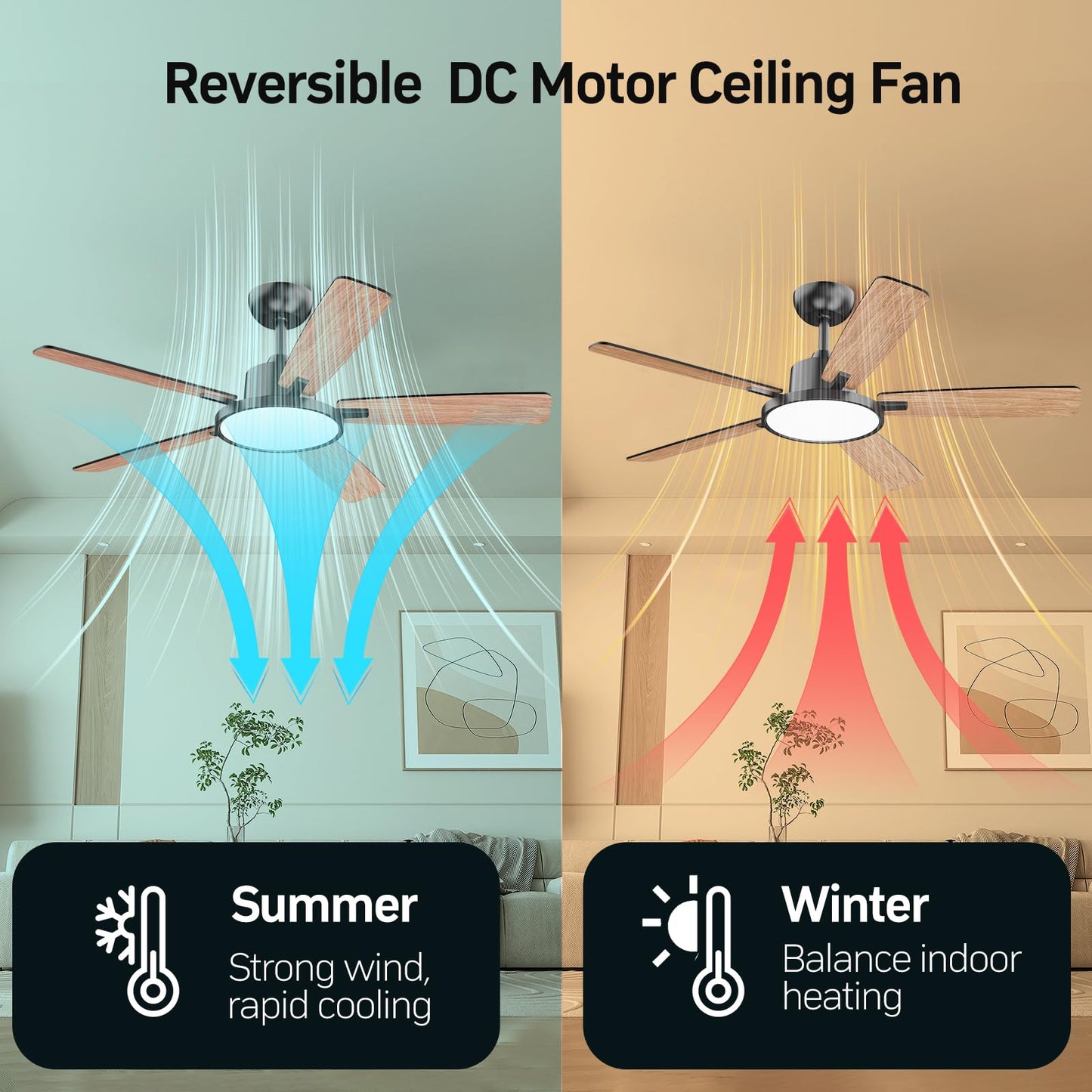 52 Inch Ceiling Fan with Remote Control