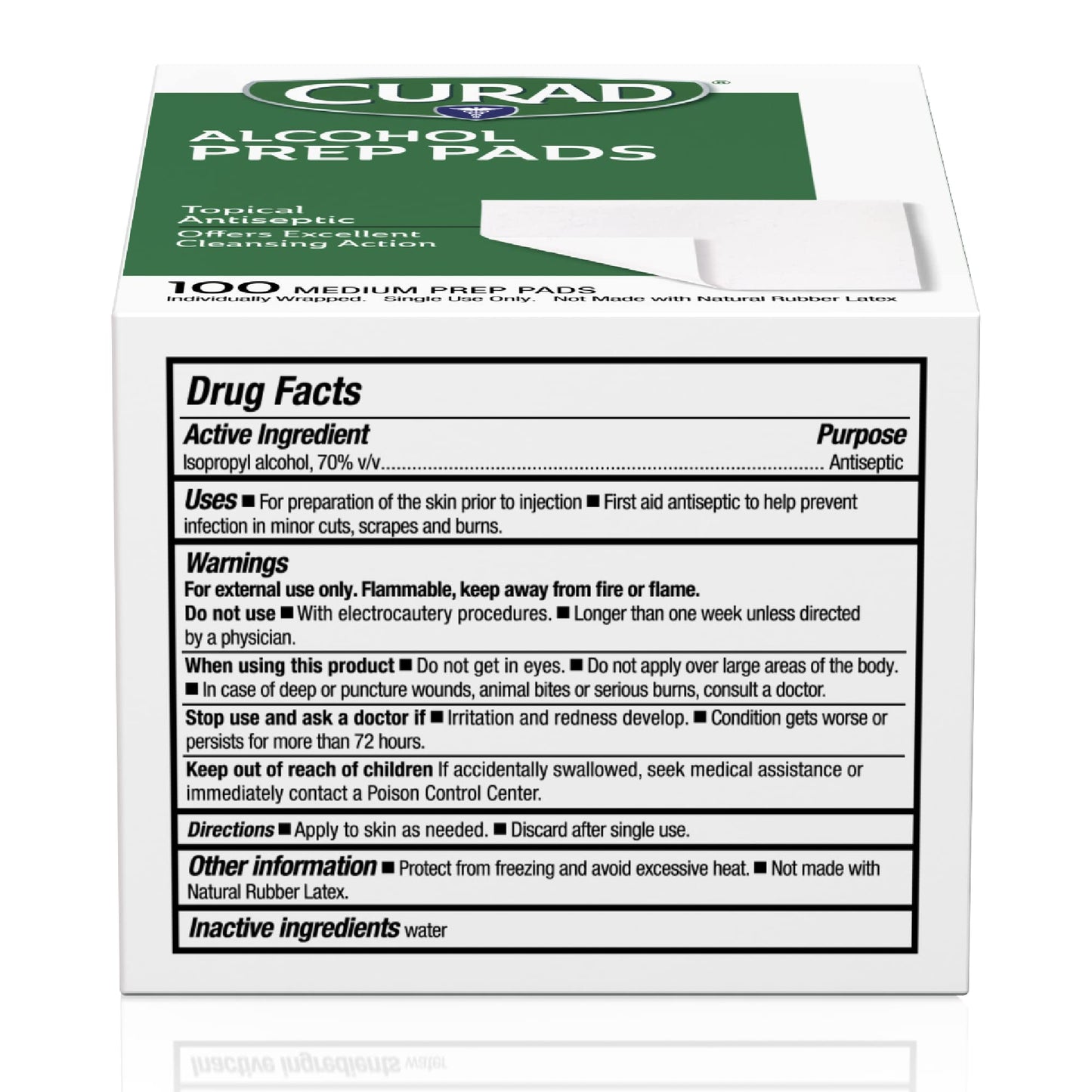CURAD Alcohol Prep Pads (Pack of 4 Boxes), Thick Alcohol Swabs (package may vary)