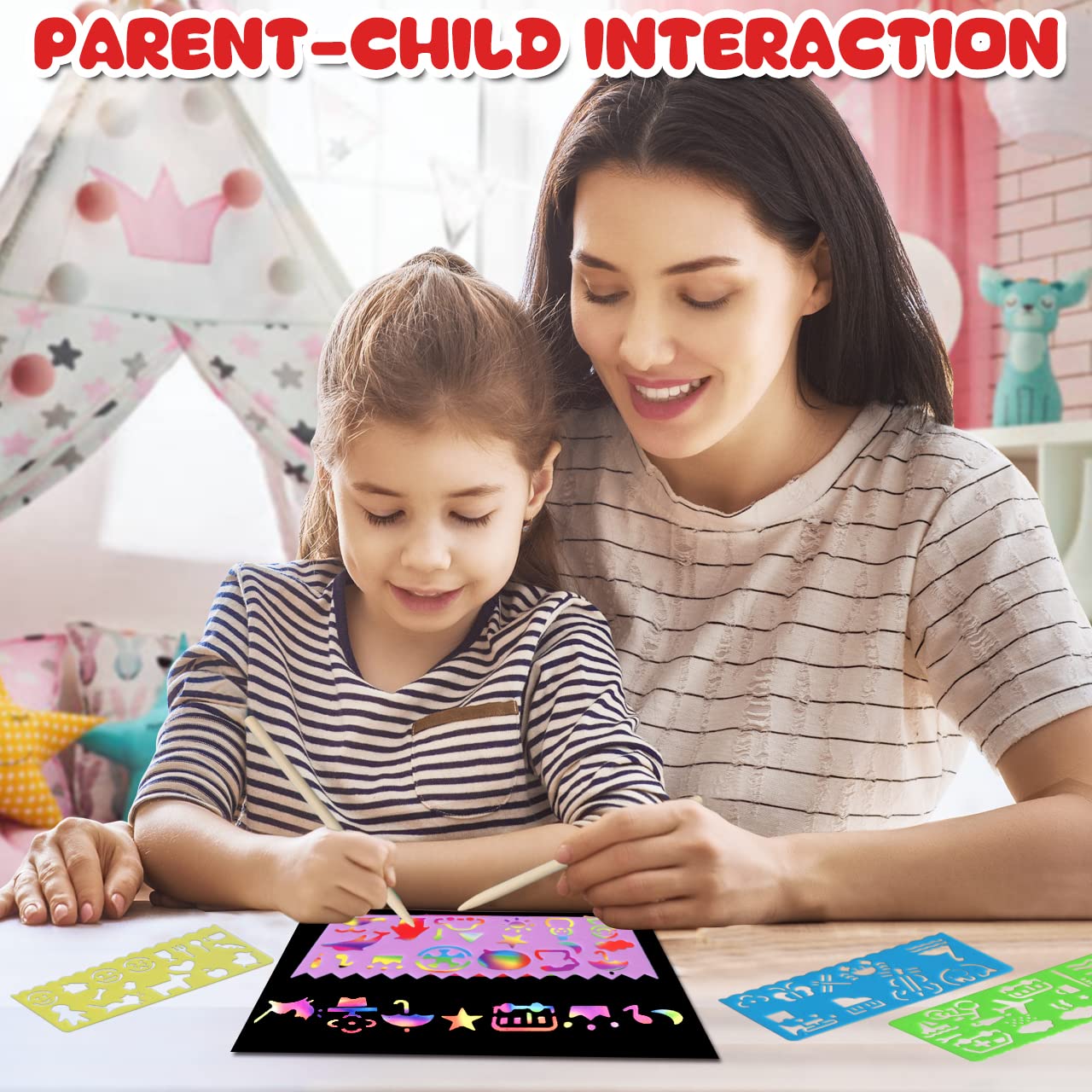 Scratch Paper Art Set for Kids - 60 Pcs