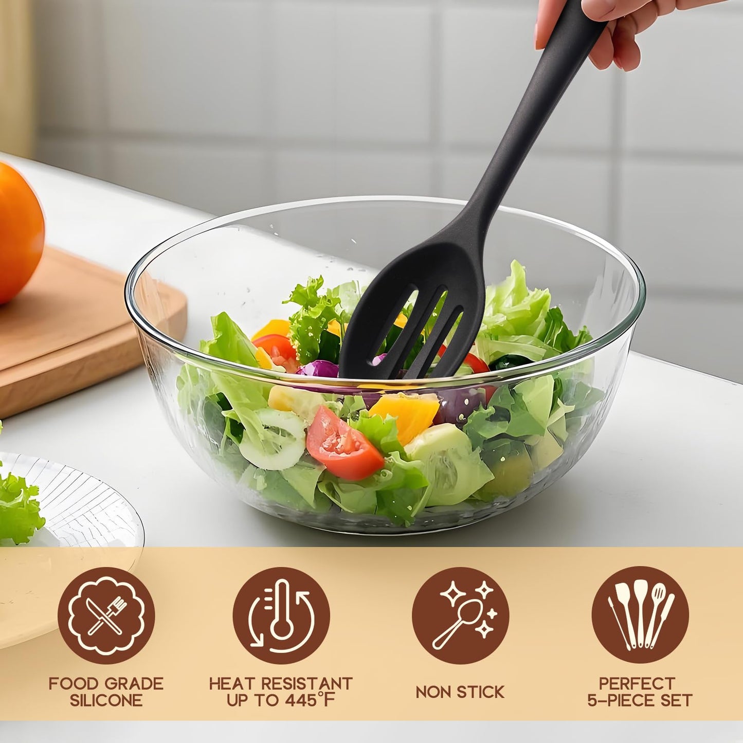5-Piece Silicone Spatula Set for Cooking & Baking