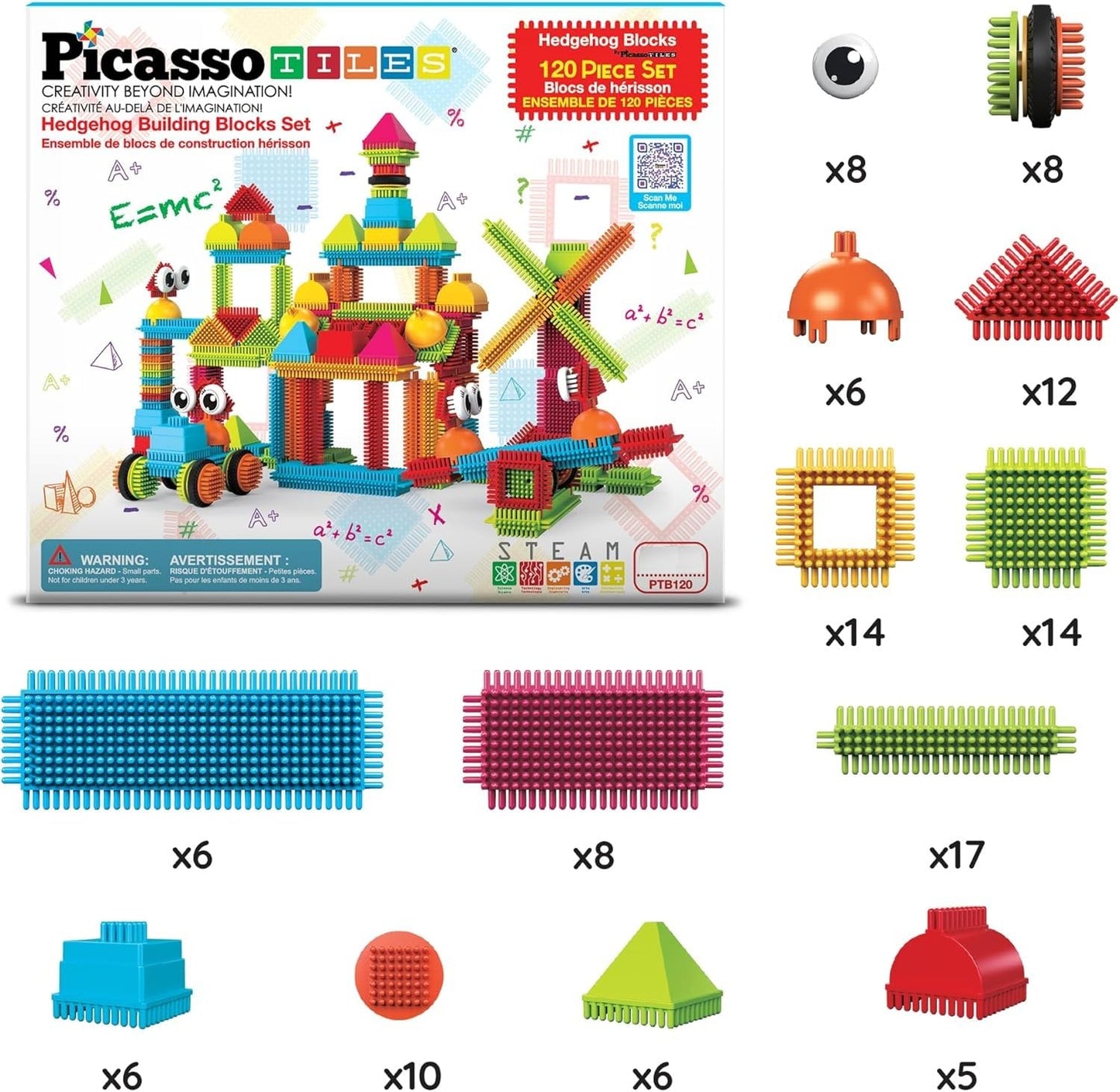 120pcs Interlocking Building Blocks Toy Set