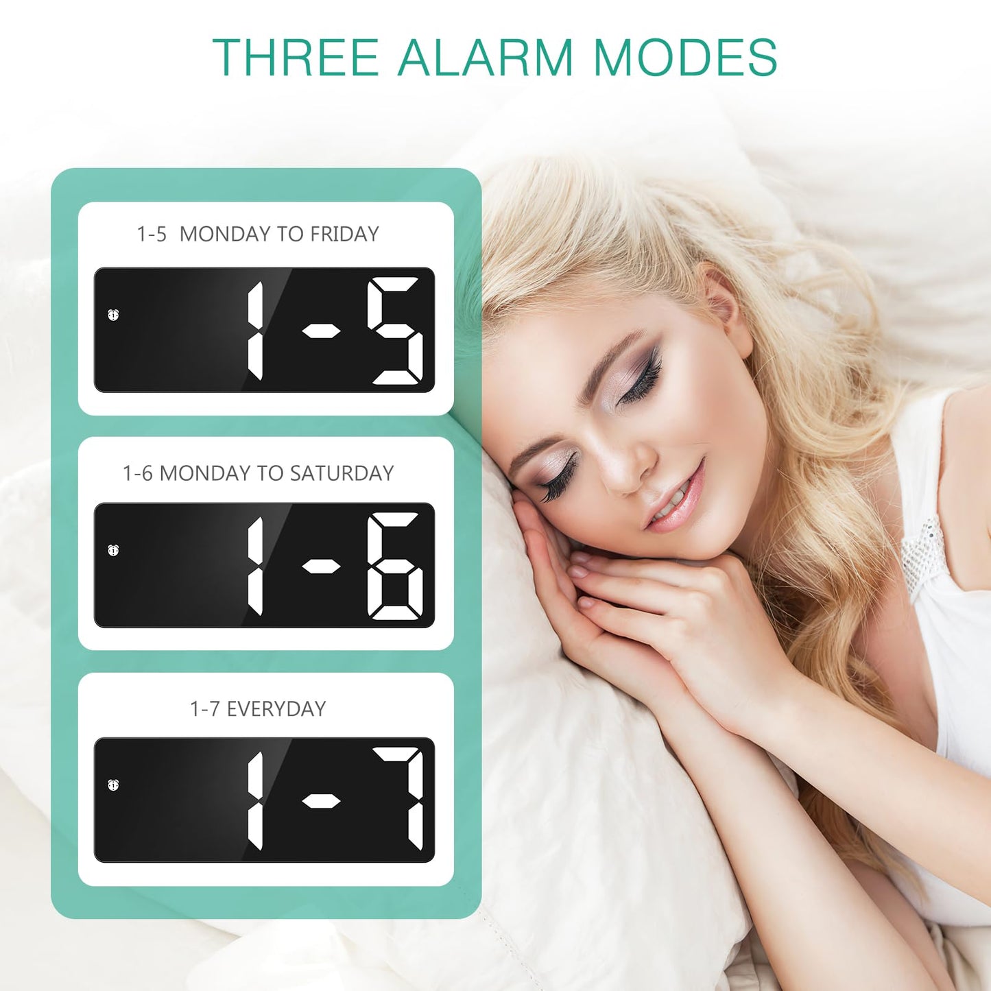 ORIA LED Alarm Clock with USB and Snooze