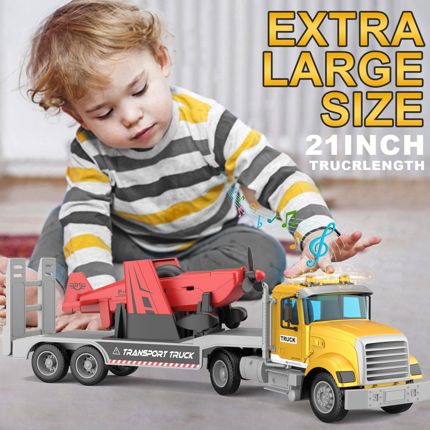 DOWELLIN Large Police Truck Toy for Kids