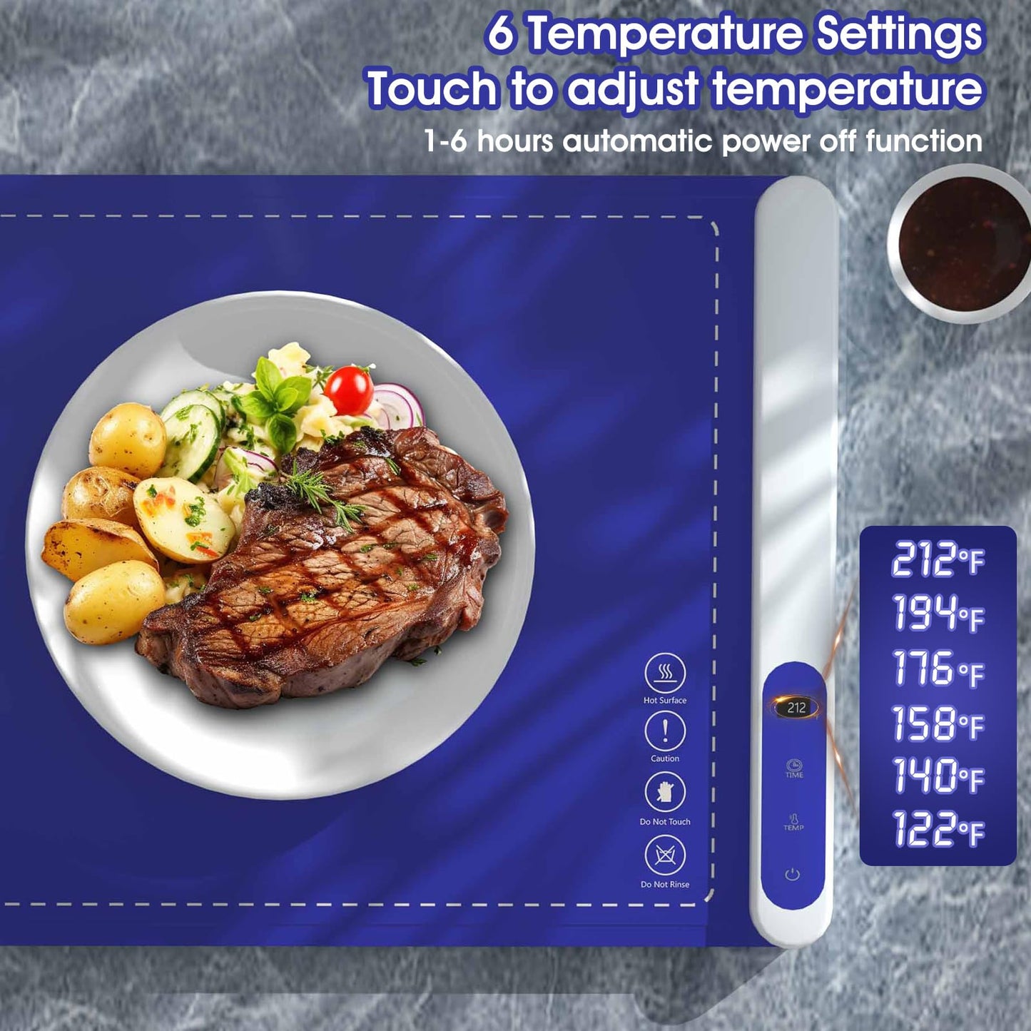 Food Warming Mat with 5 Temperature Settings