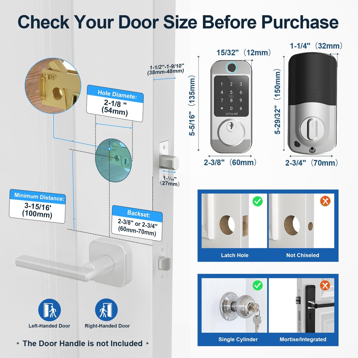 Smart WiFi Deadbolt Lock with Fingerprint Access