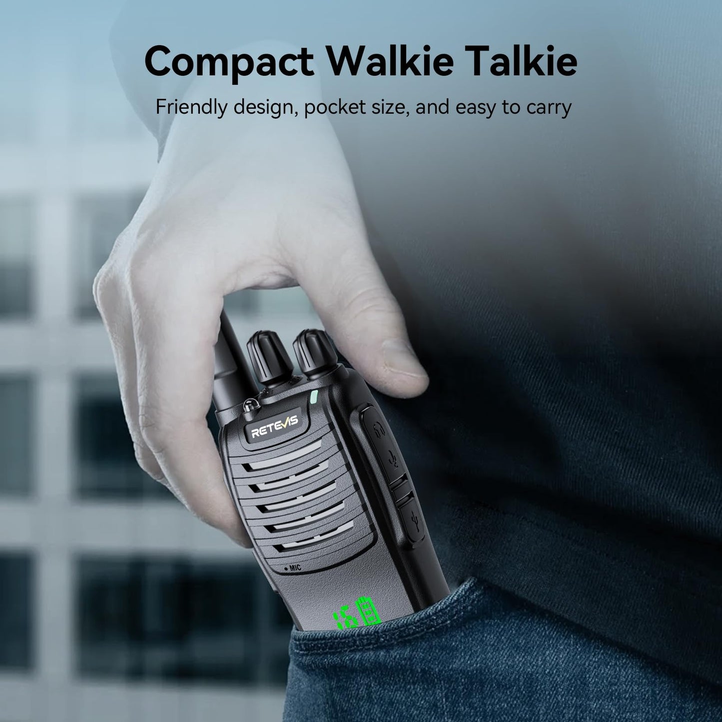 3 Pack Retevis H-777H Rechargeable Walkie Talkies