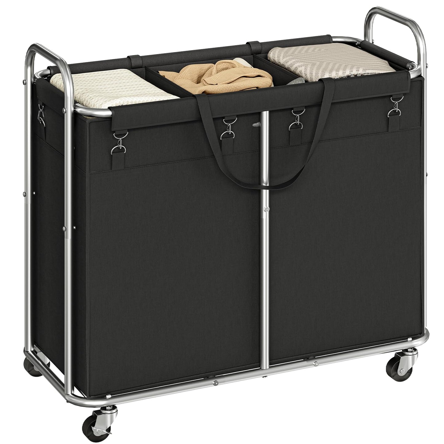 HOOBRO Rolling Laundry Basket with Wheels, 174L