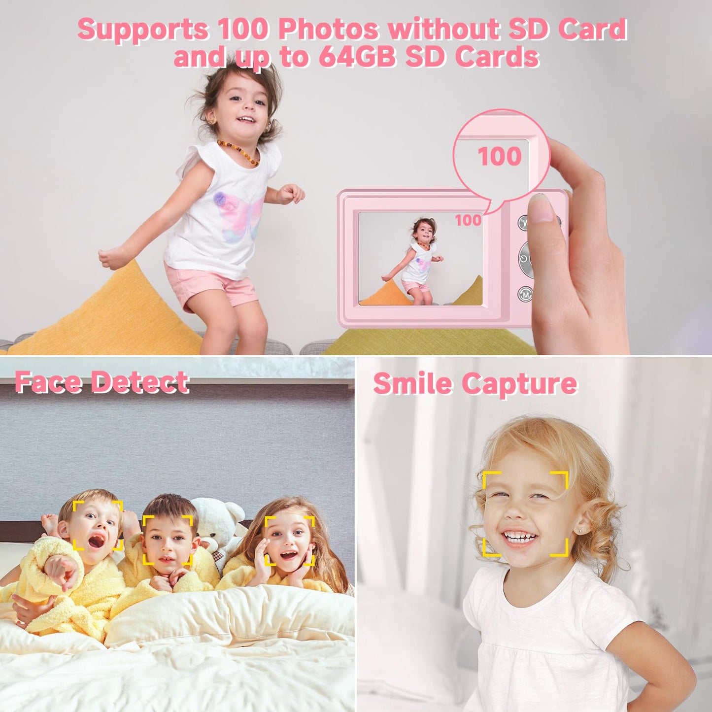 FHD 1080P Digital Camera for Kids 16X Zoom