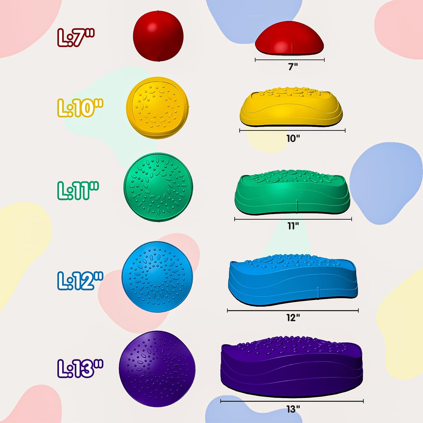 5 Pcs Non-Slip Stepping Stones for Kids