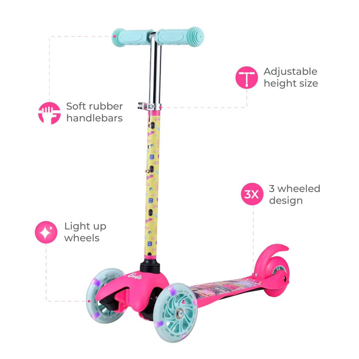 Barbie Self Balancing Kick Scooter with Lights
