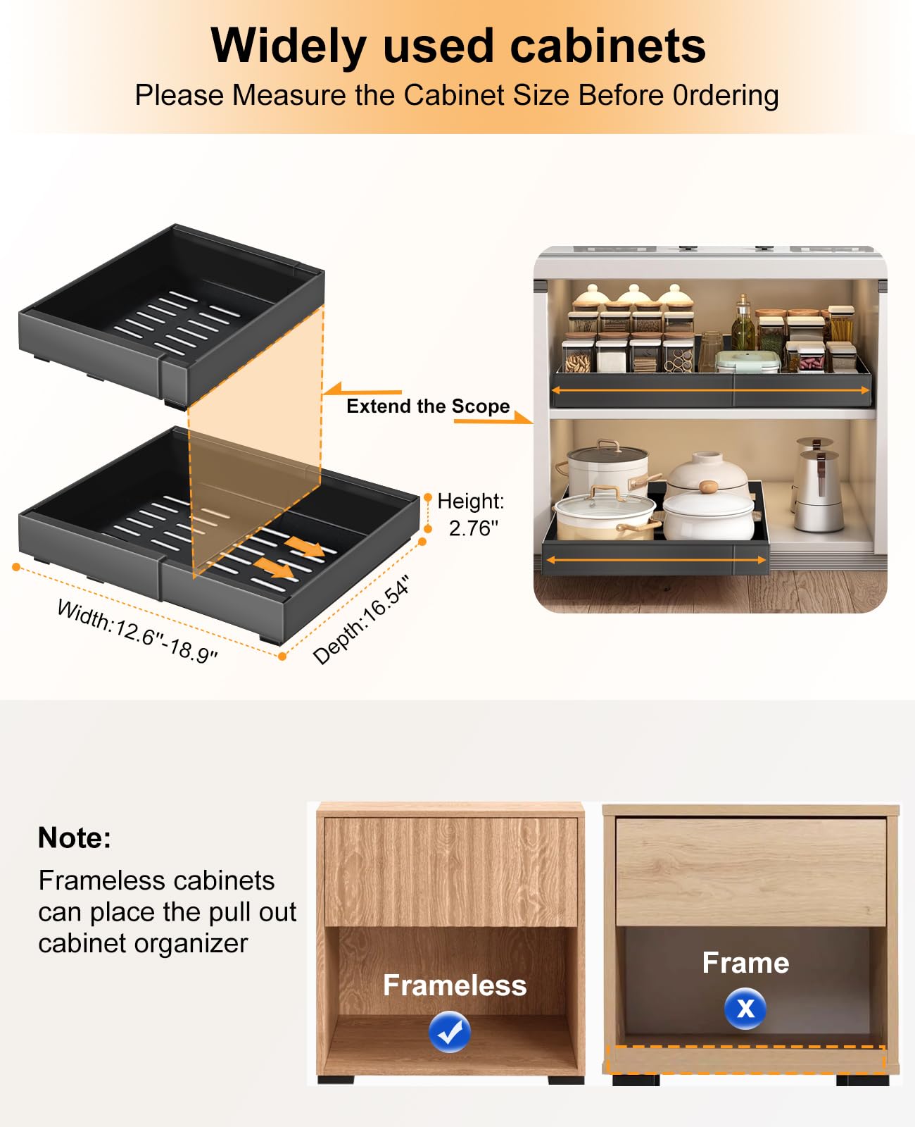 NIMAYA Expandable Under Sink Cabinet Organizer