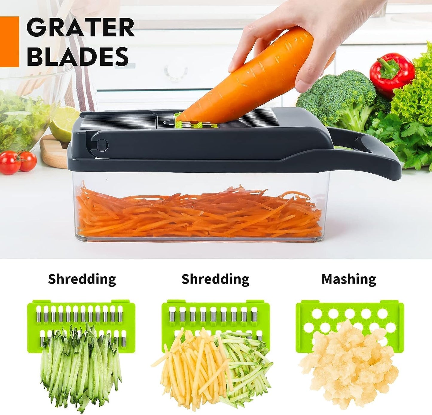 16-in-1 Vegetable Chopper with 8 Blades