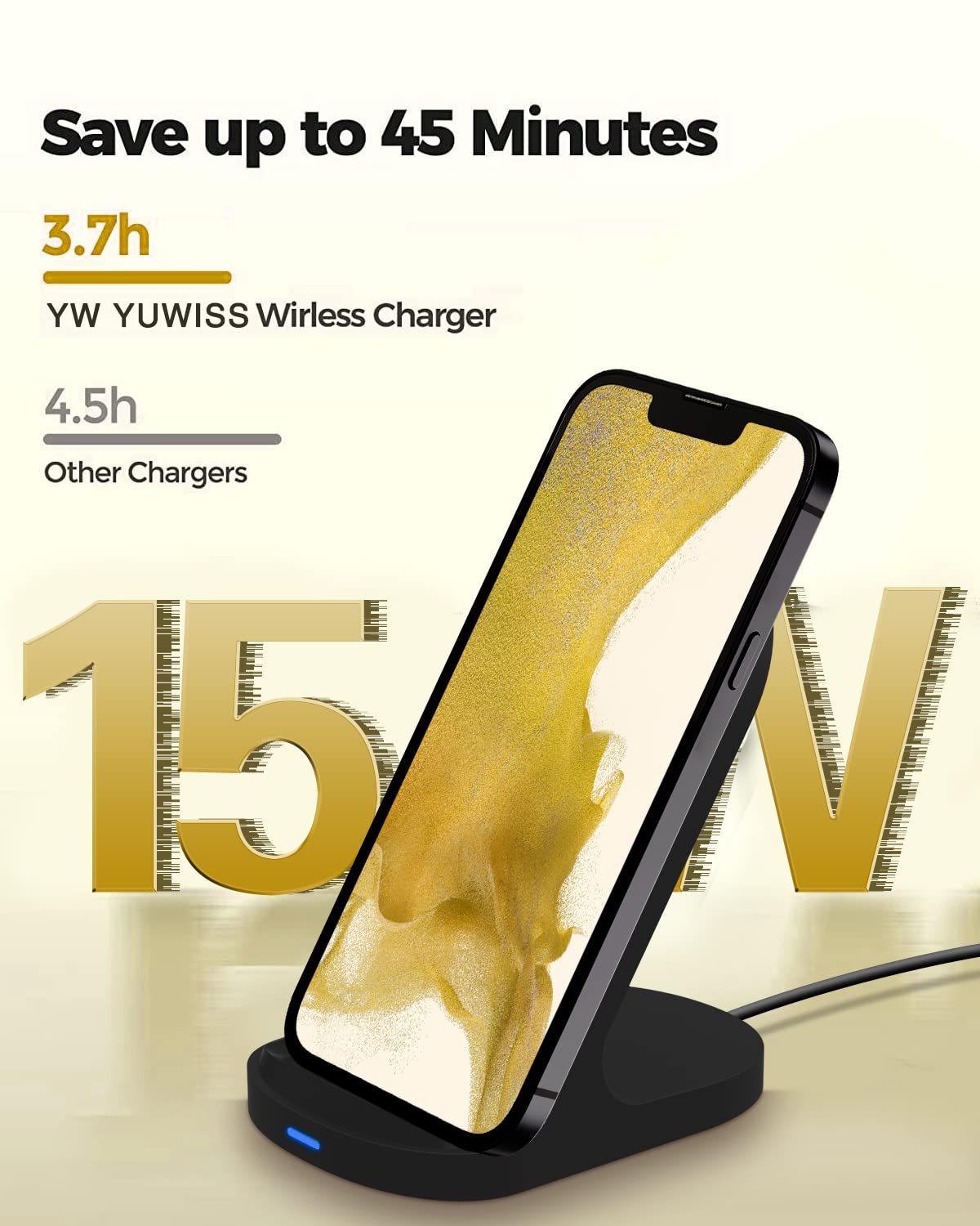 15W Fast Wireless Charger for iPhone & Samsung
