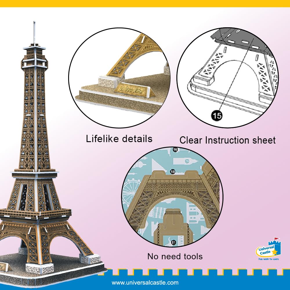 Eiffel Tower 3D Puzzle Model Kit for Adults