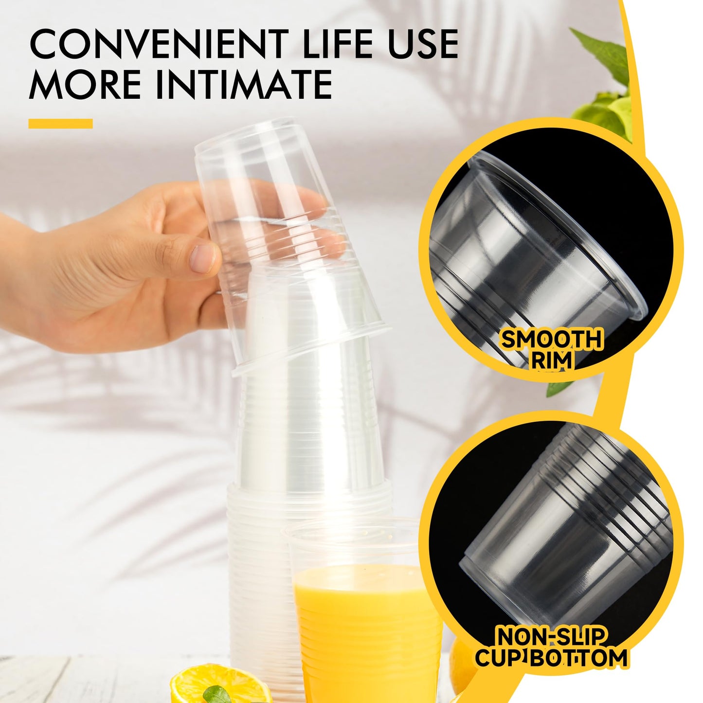 500 Pack Clear Disposable Plastic Party Cups