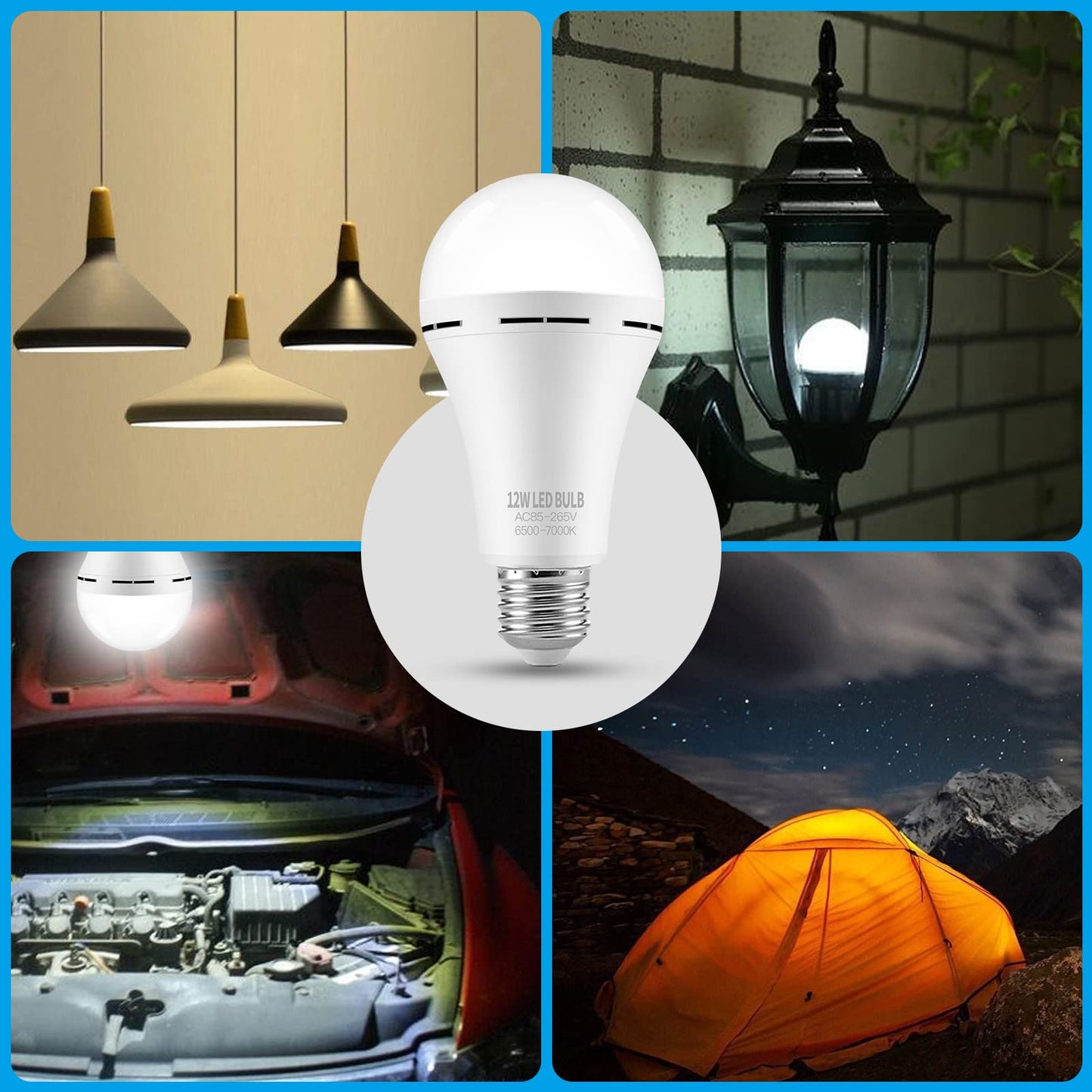 Emergency Rechargeable LED Light Bulb - 4 Pack