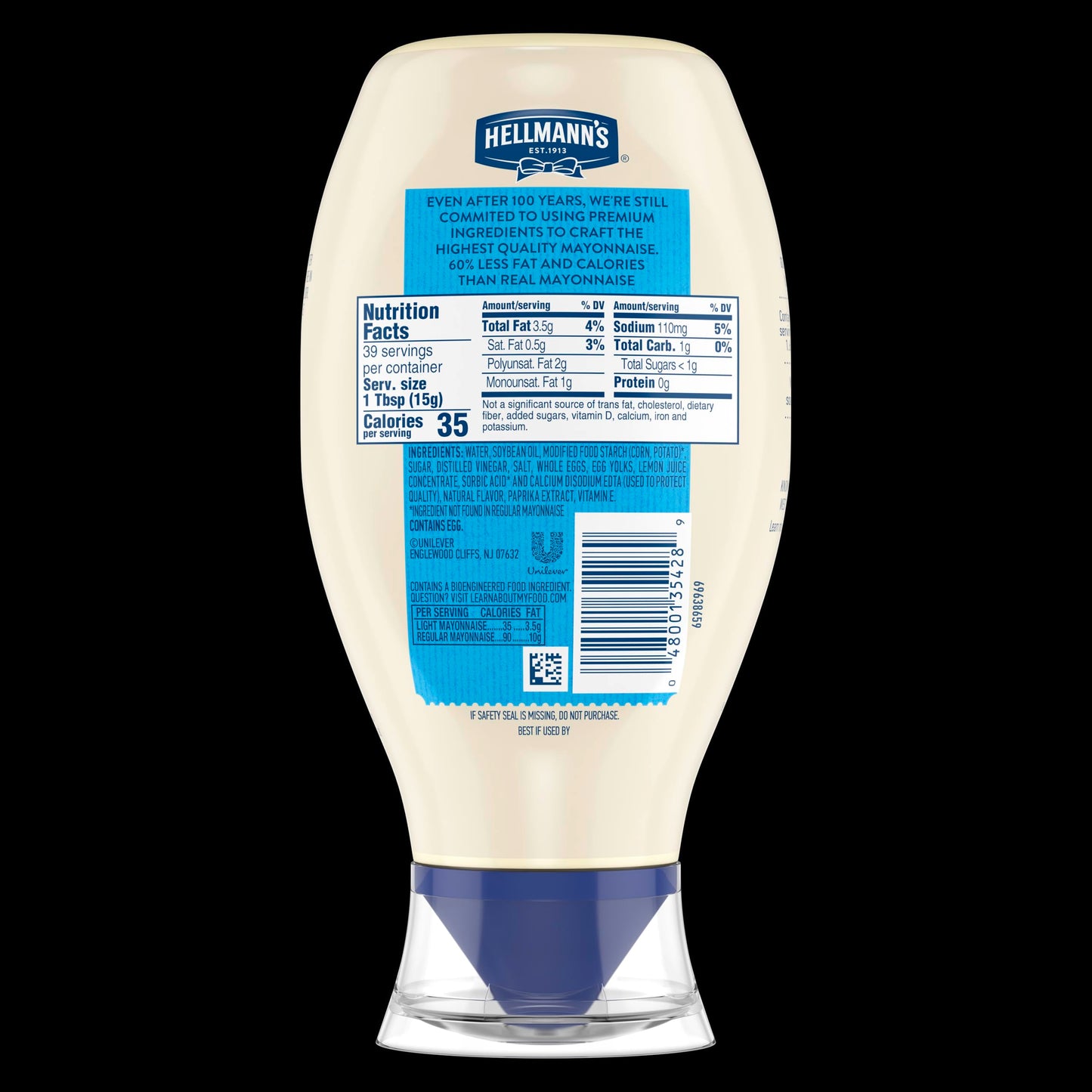 Hellmann's Light Mayonnaise Squeeze Bottle 20 oz