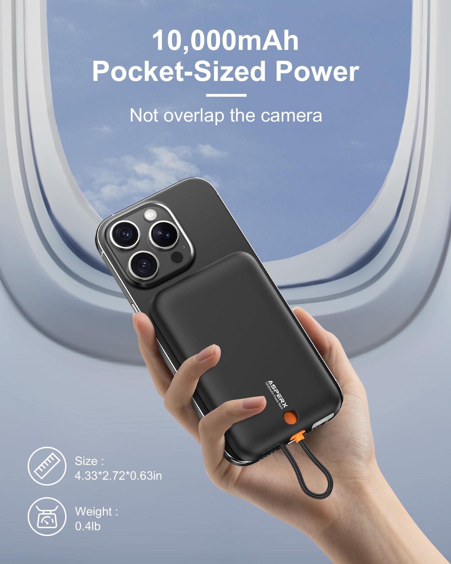 10000mAh Power Bank with Wireless Charging