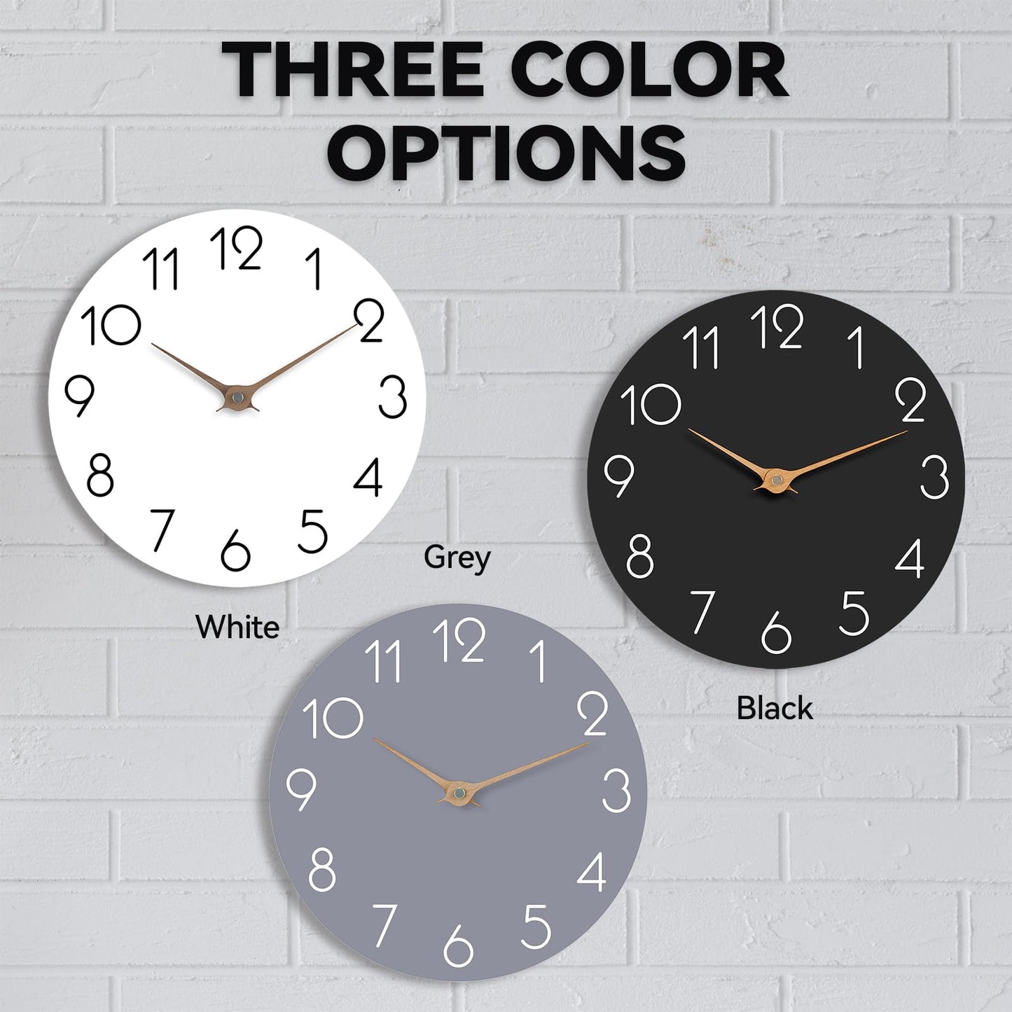 cicininc 14 Inch Wall Clock - Grey Wall Clocks Battery Operated - Silent Non Ticking Wall Clocks Modern - Big Clock for Bedroom Kitchen Bathroom Office Living Room (14" Gray)