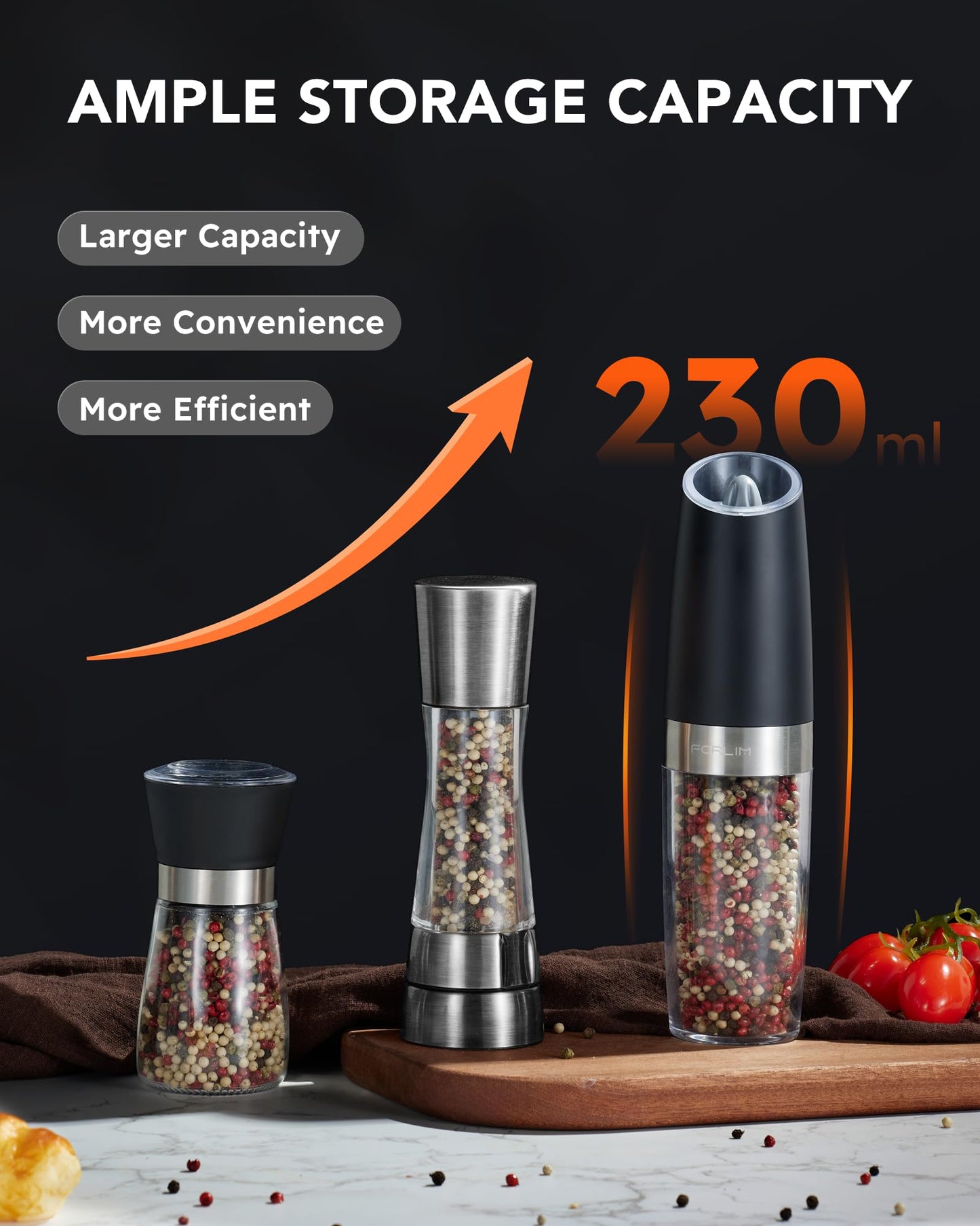 Electric Salt and Pepper Grinder Set