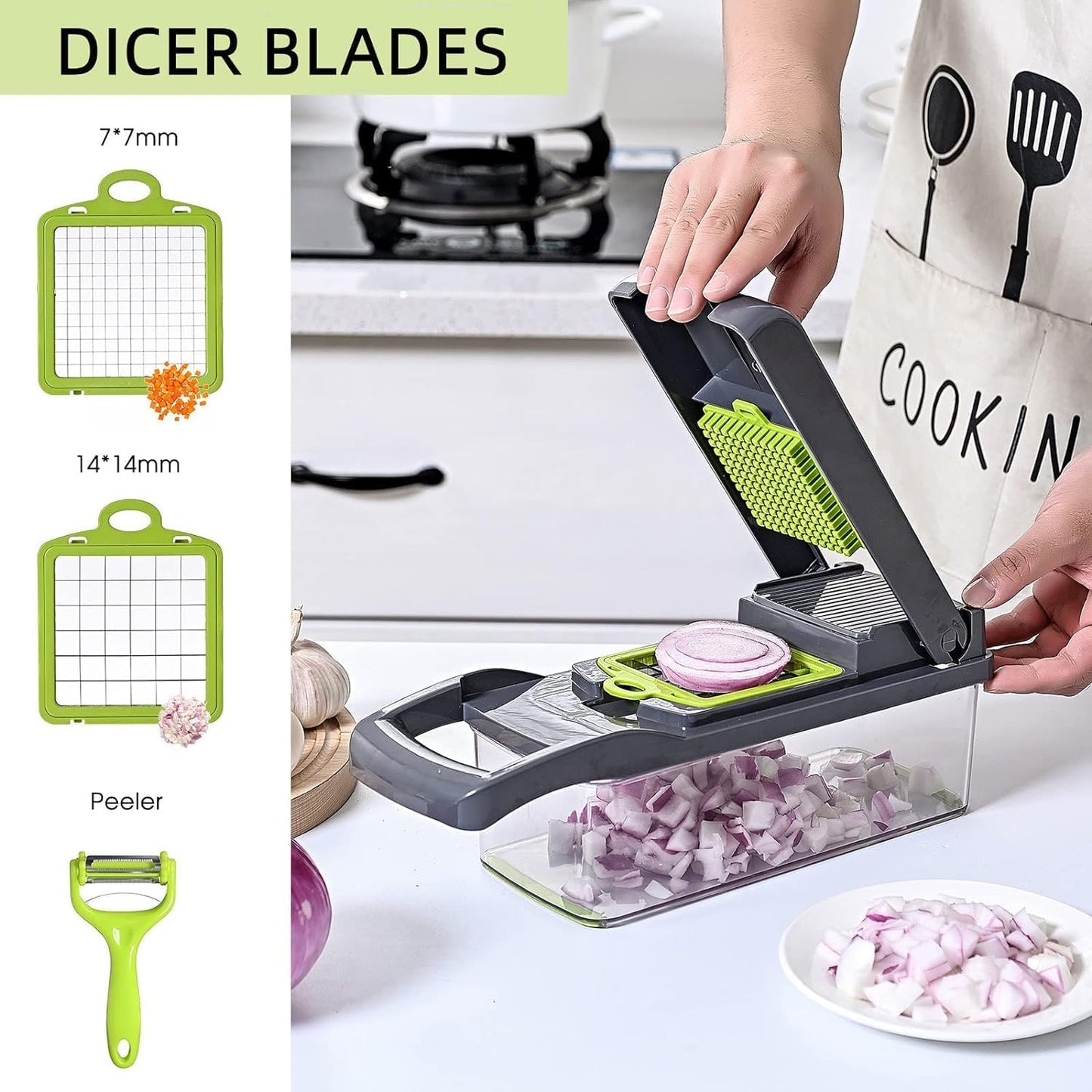 16-in-1 Vegetable Chopper with 8 Blades