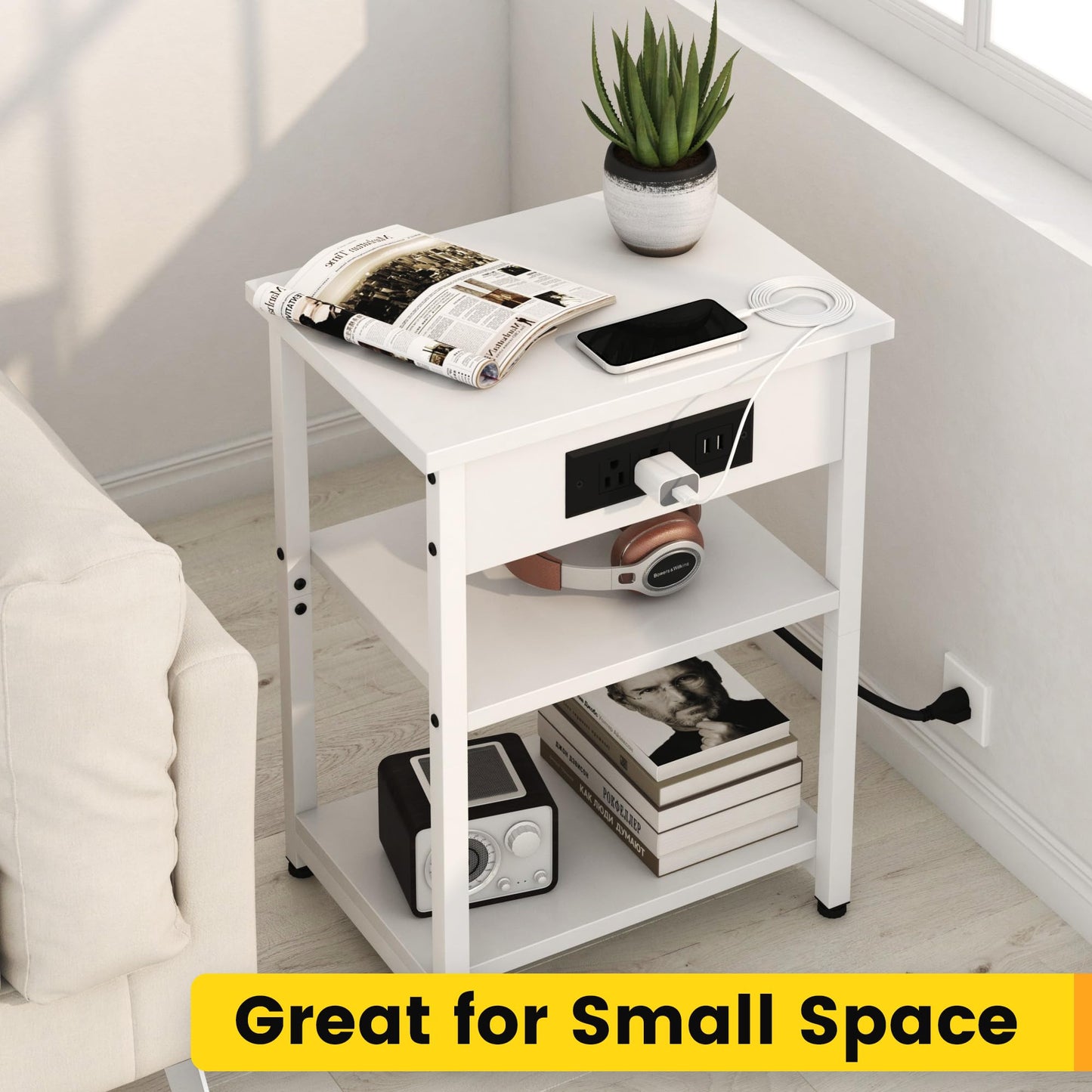 End Tables Set with USB Charging Station