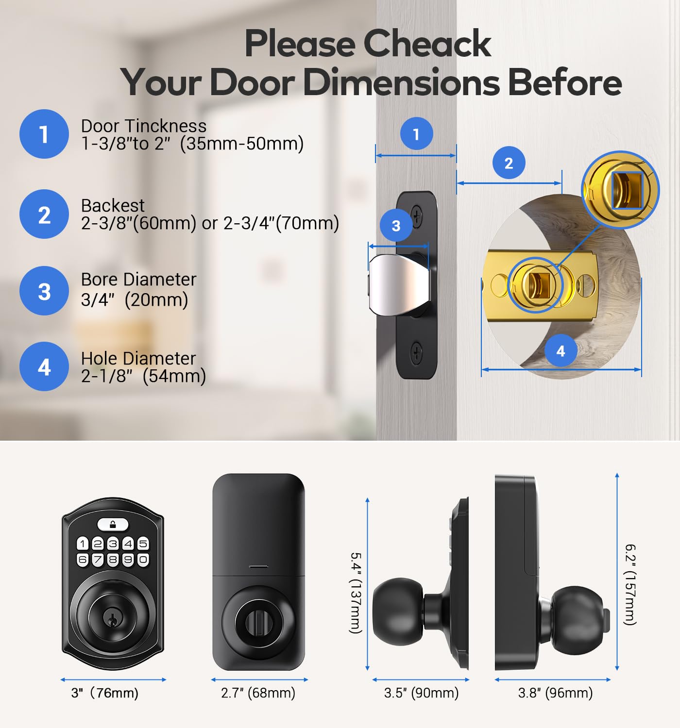 Keyless Entry Keypad Door Lock by TEEHO