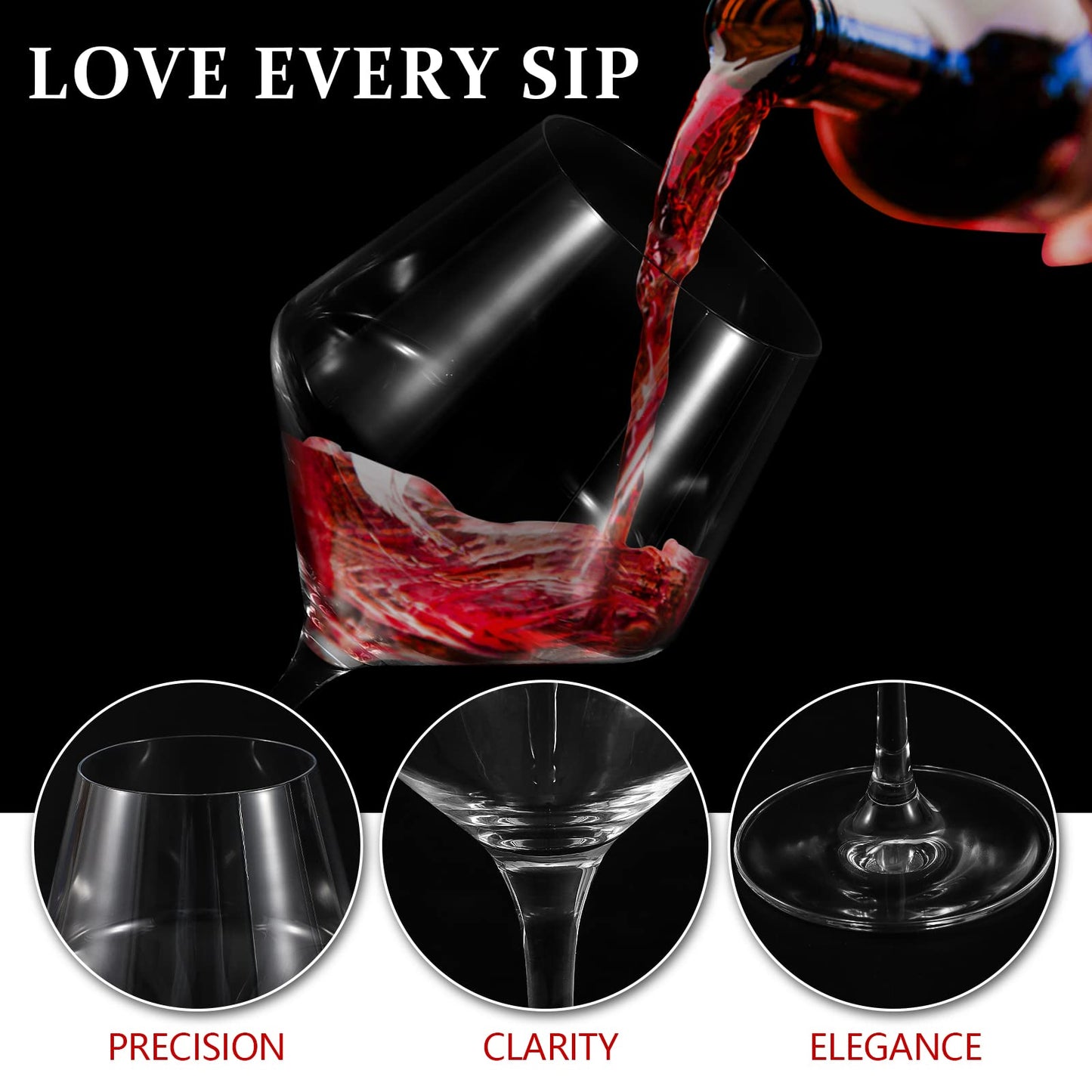 Set of 4 Stemmed Wine Glasses