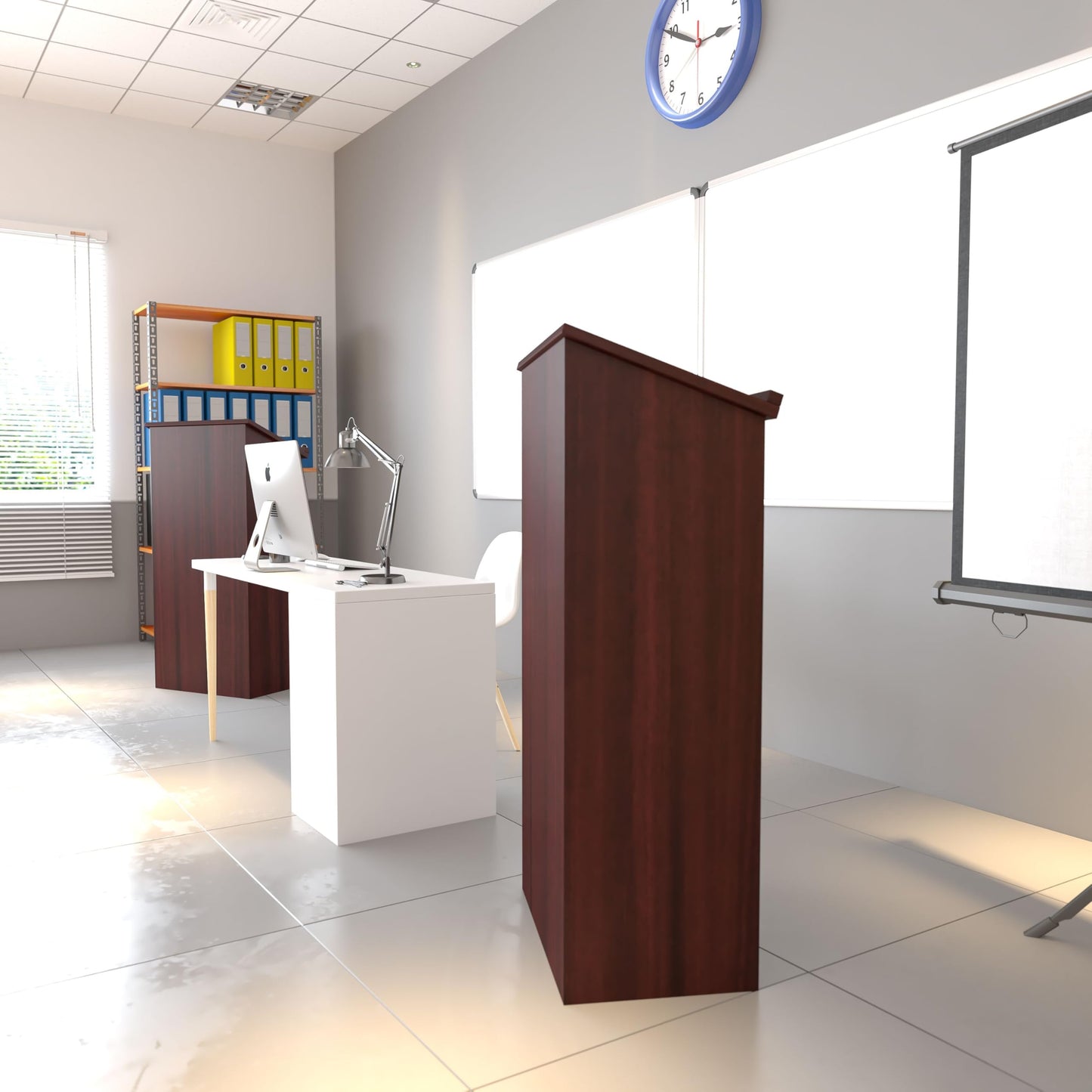 Flash Furniture Mysta Stand-Up Lectern in Mahogany