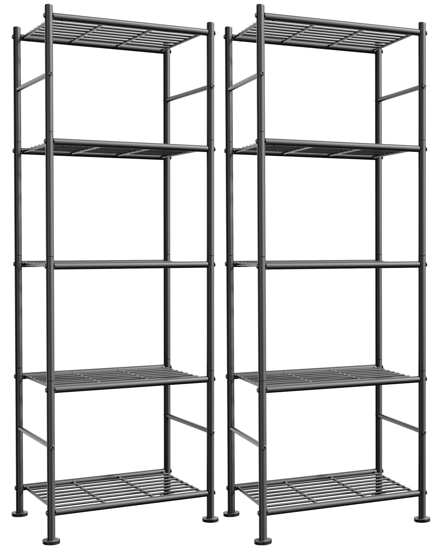 2-Pack Sakugi 5-Tier Metal Storage Shelves