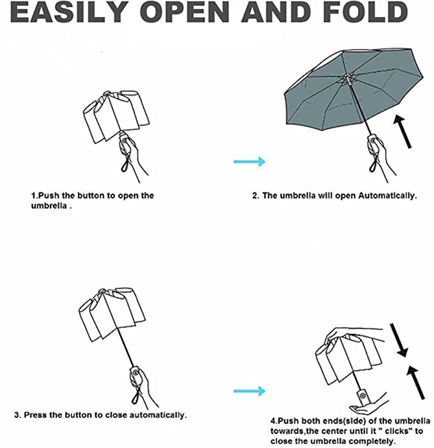 Compact Windproof Travel Umbrella with Automatic Open