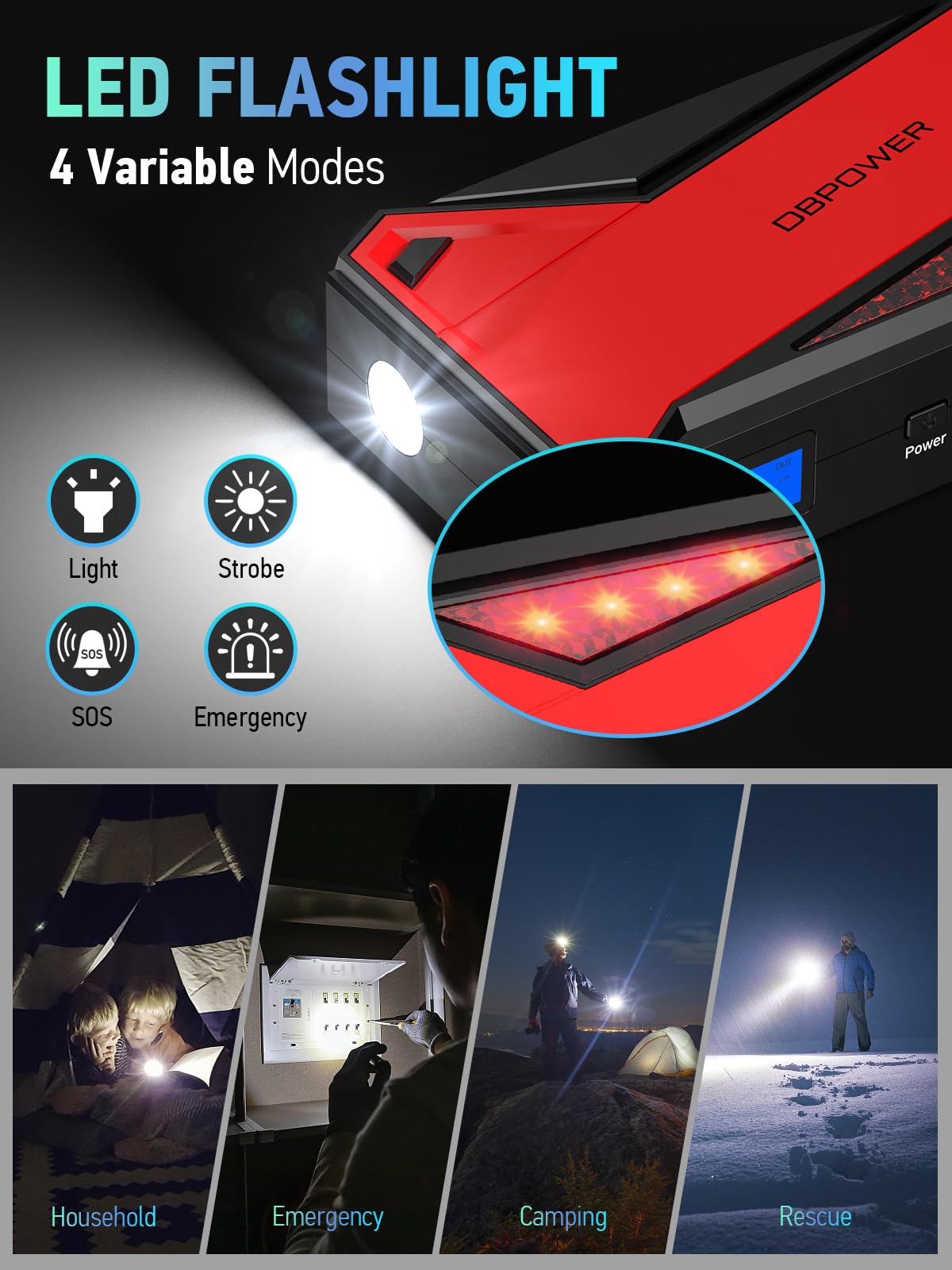 DBPOWER 2000A Portable Car Jump Starter