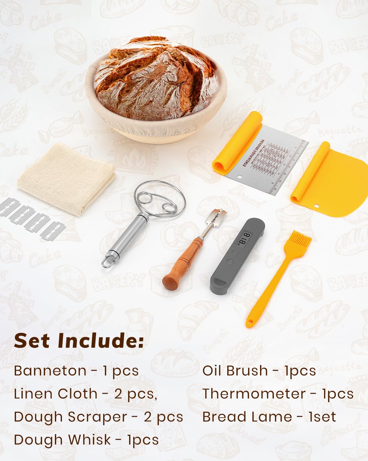 Sourdough Bread Baking Supplies Kit with Tools