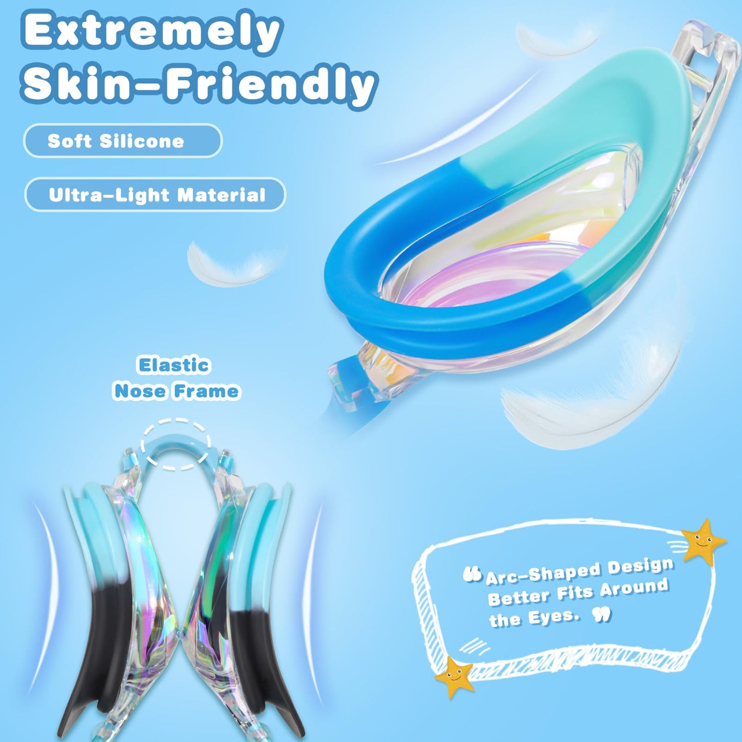 Kids Swim Goggles with Anti-Fog UV Protection