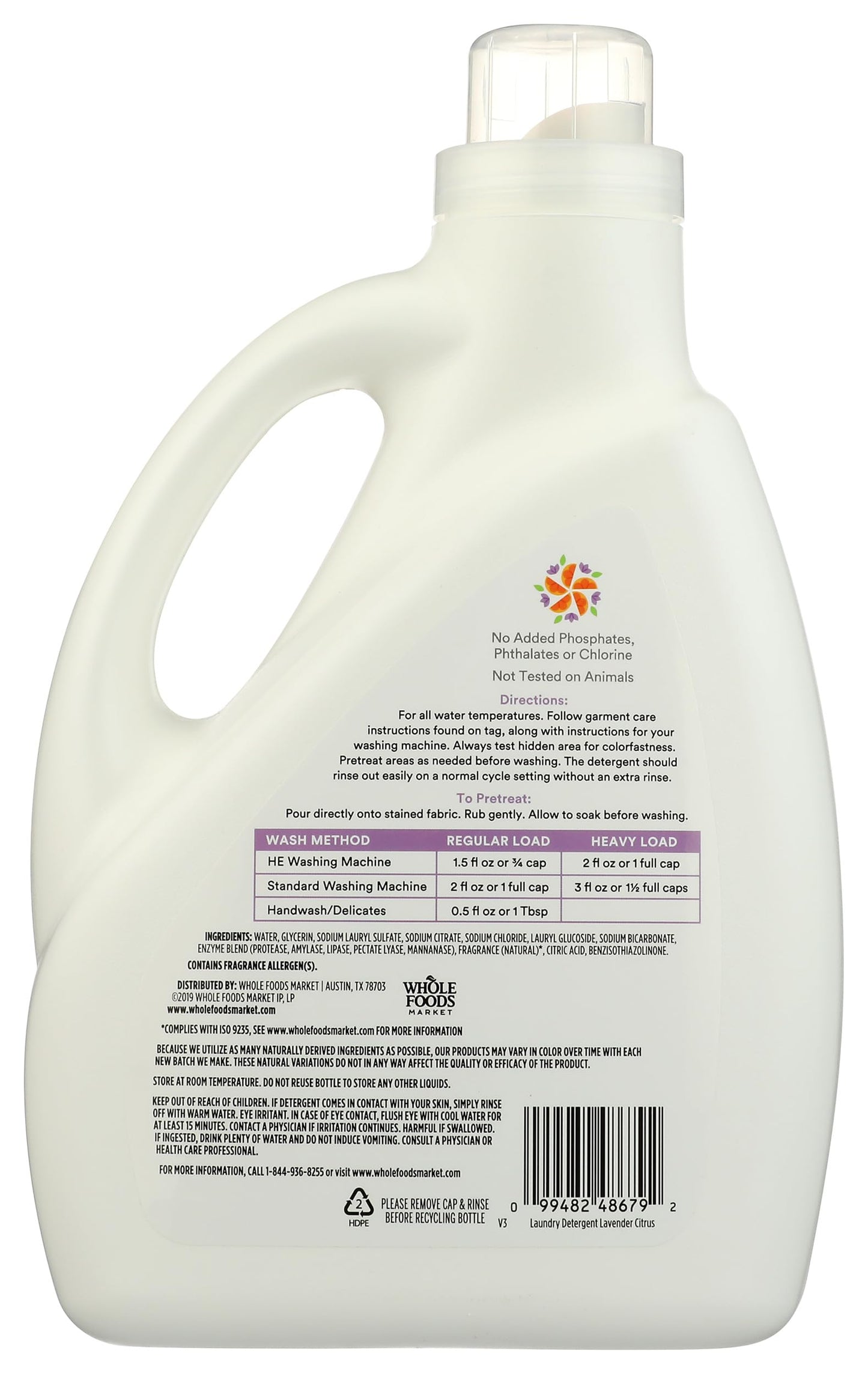 365 Laundry Detergent Concentrated Lavender Citrus 100oz