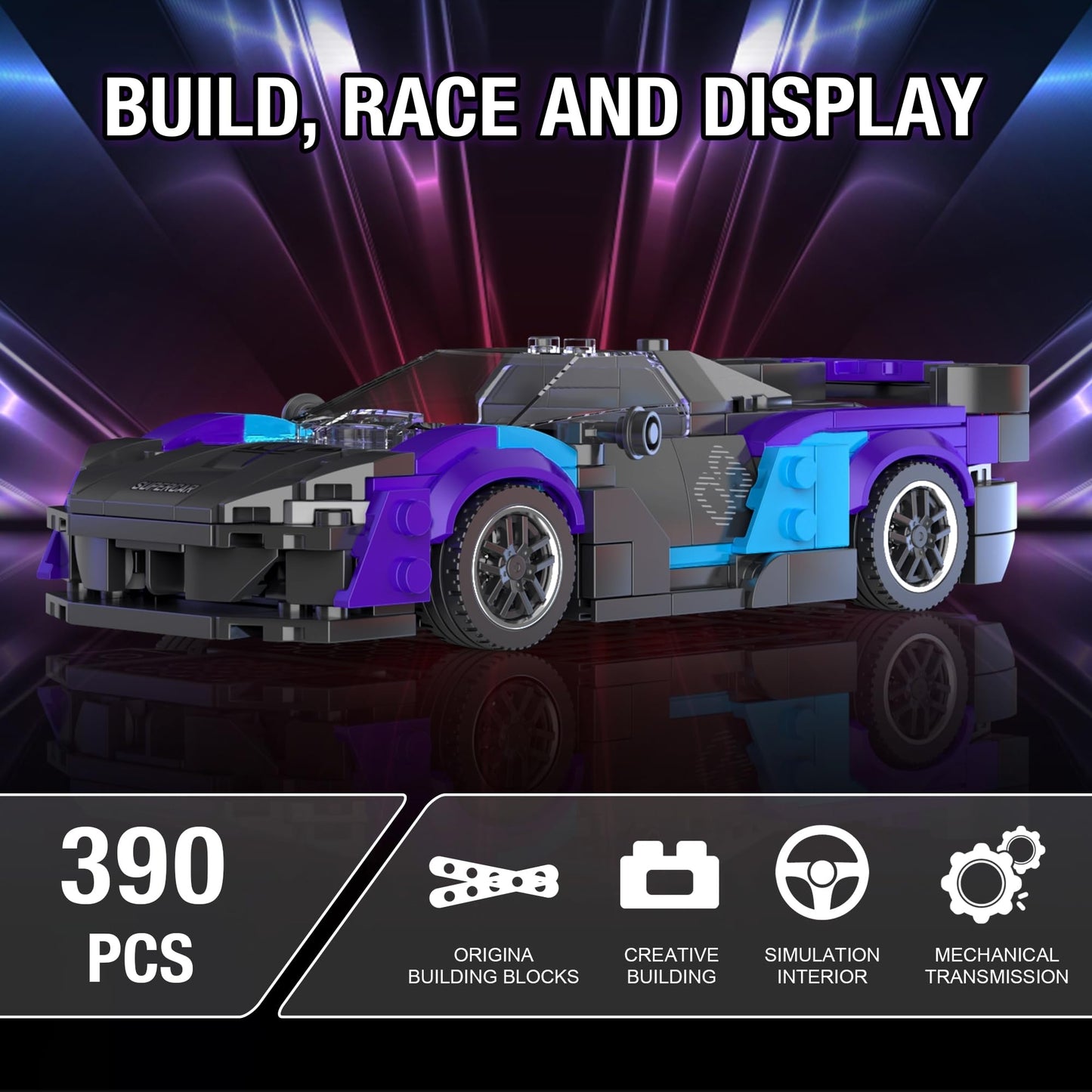 476-Piece Super Sports Car Building Set