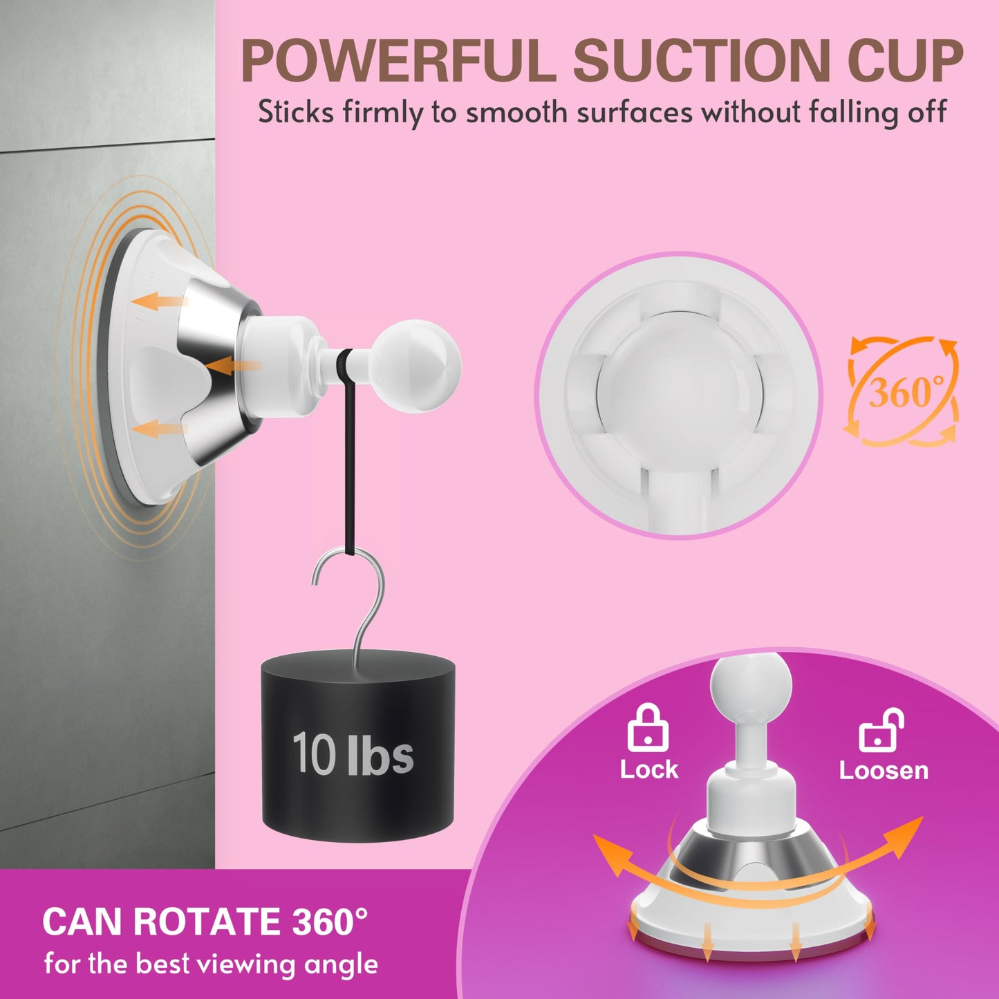 10x Magnifying Lighted Makeup Mirror with Suction Base