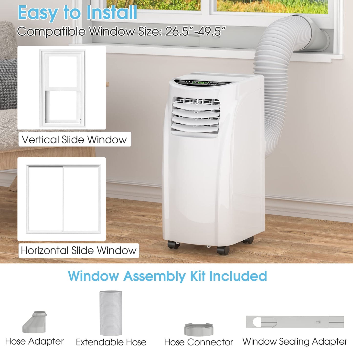 8000 BTU Air Conditioner with Remote Control