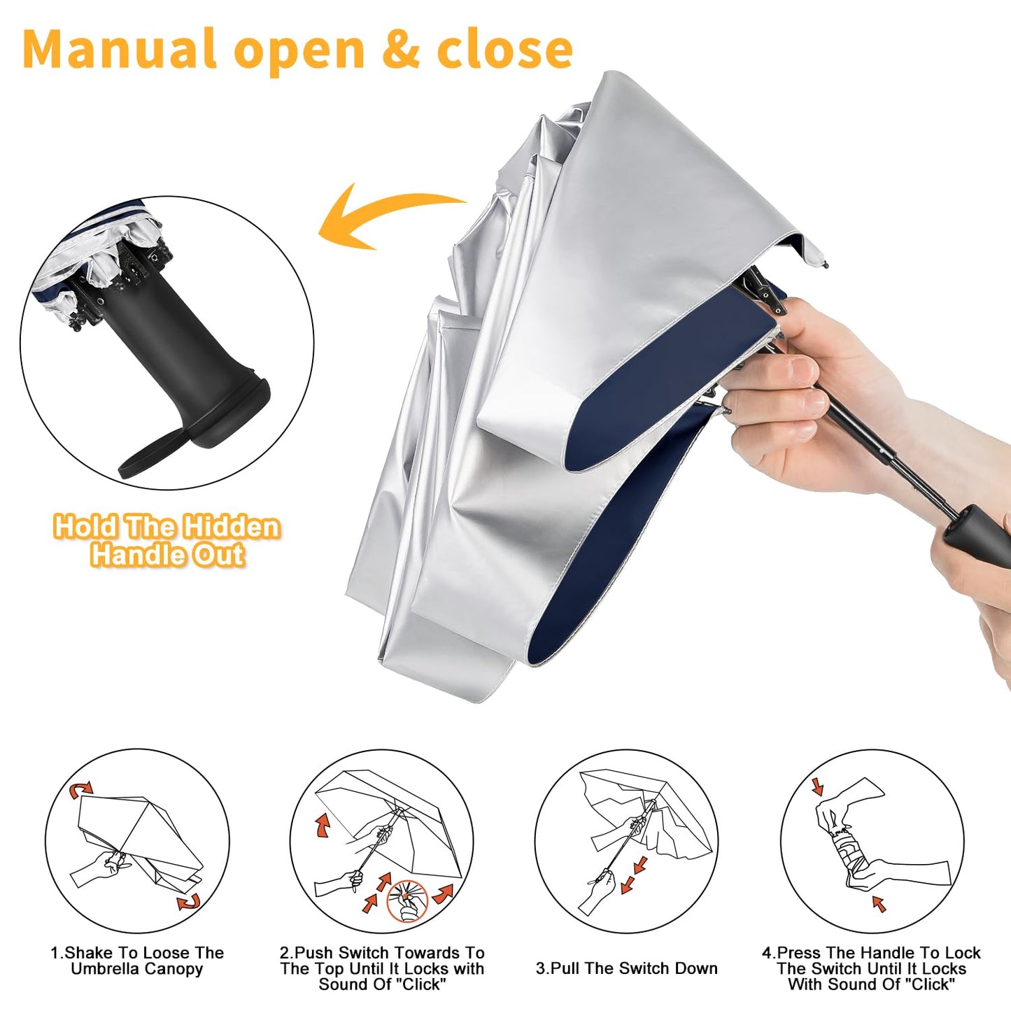 ECOBRELLA Mini Travel Umbrella with Sun Protection