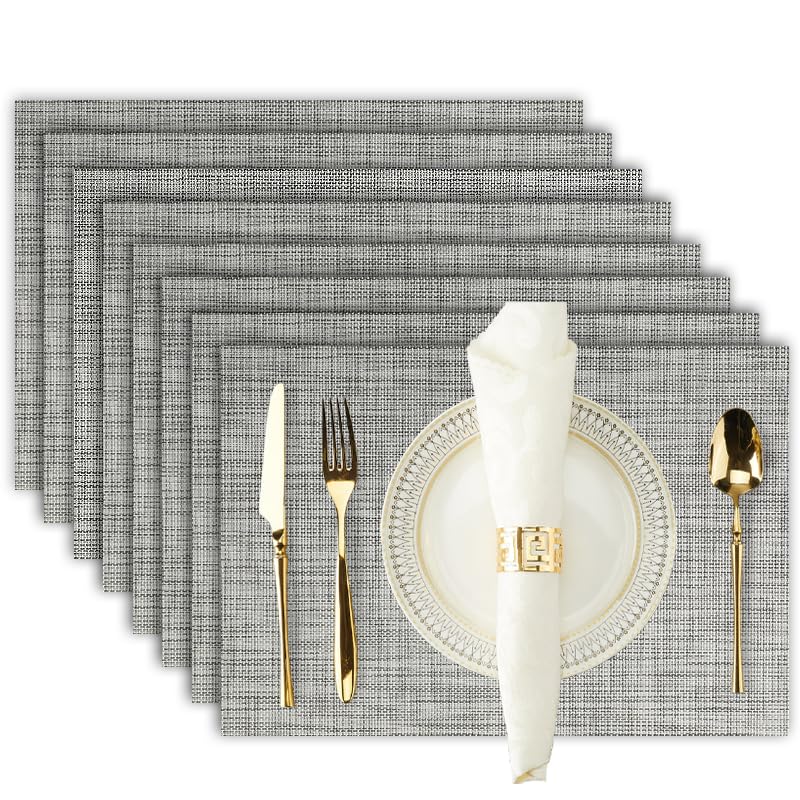 Durable Heat Resistant Vinyl Placemats Set of 8