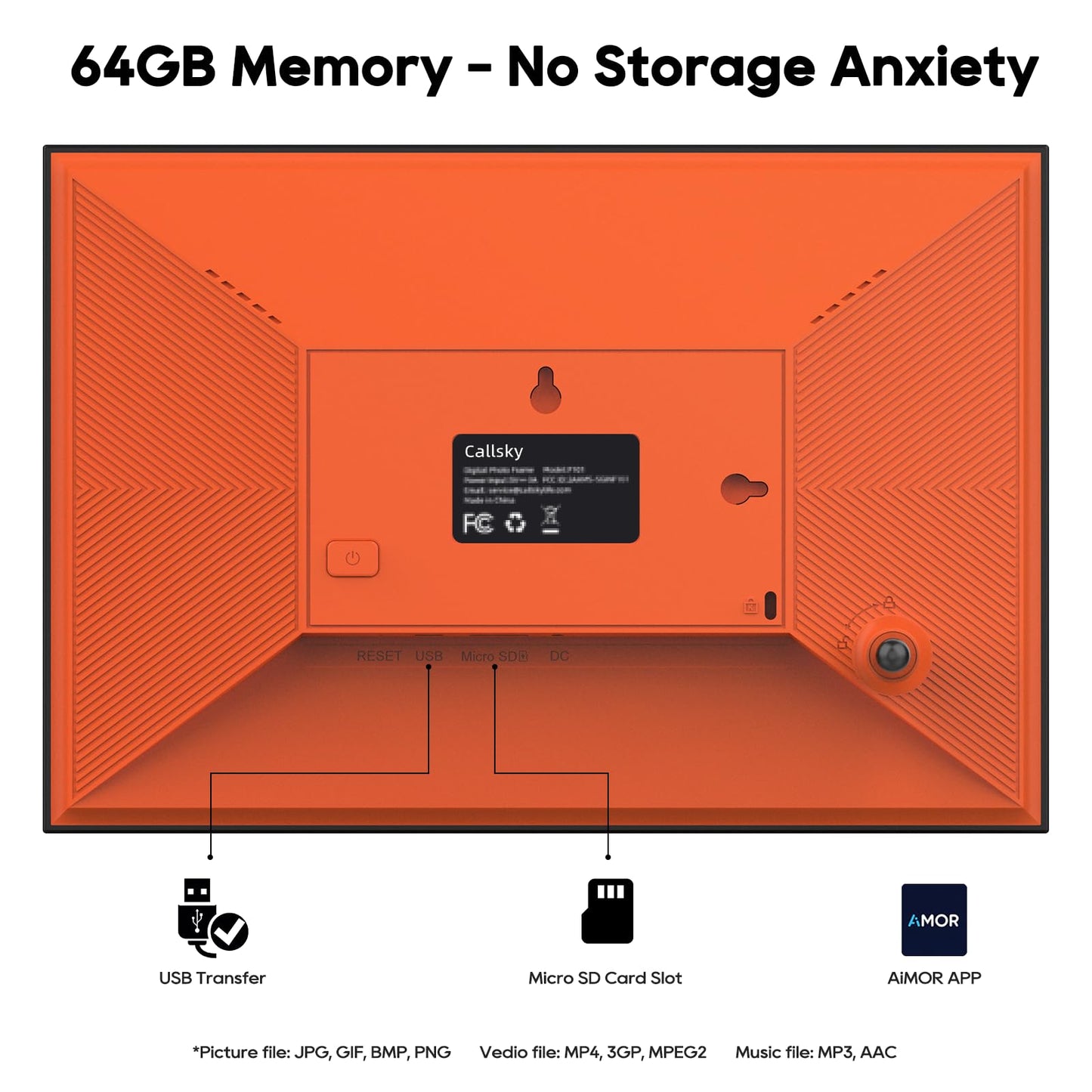 10.1" Digital Picture Frame with 64GB Storage