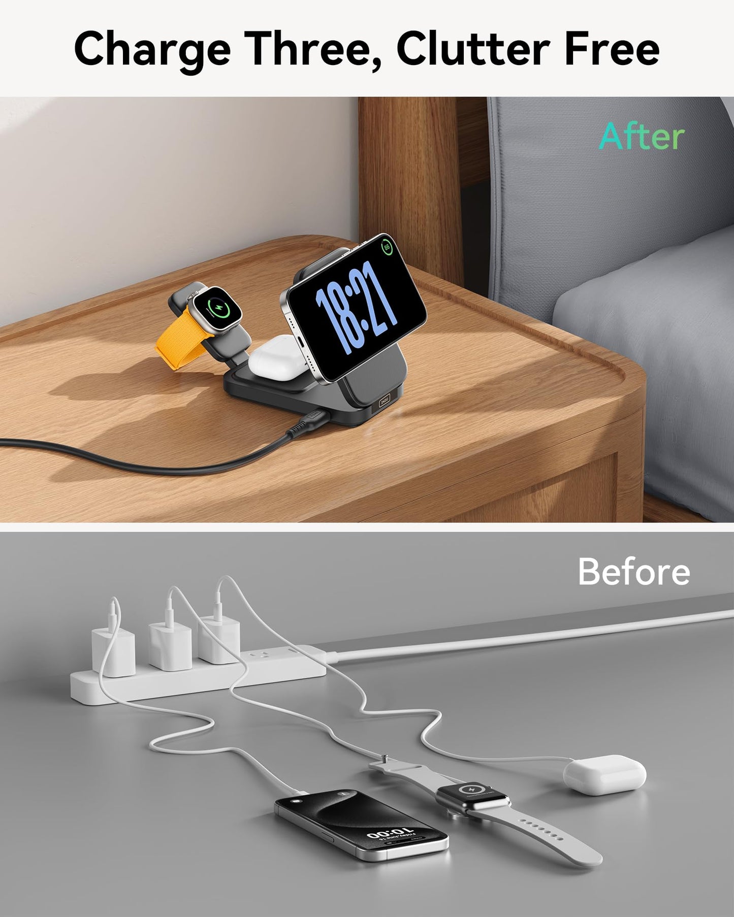 INIU 3-in-1 Wireless Charging Station for Apple